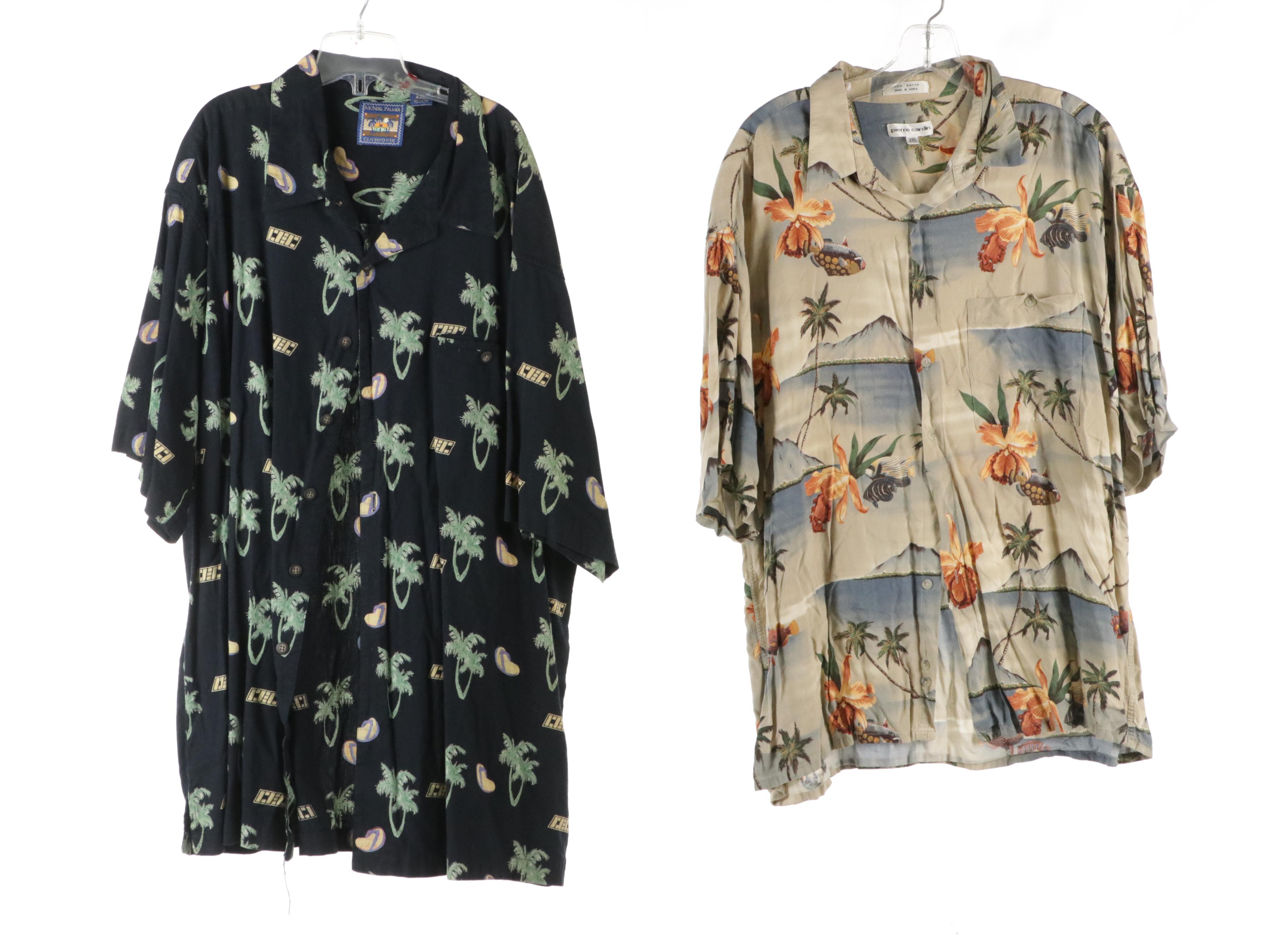 Men's Hawaiian Printed Shirts Including Pierre Cardin, Tommy Hilfiger, and More