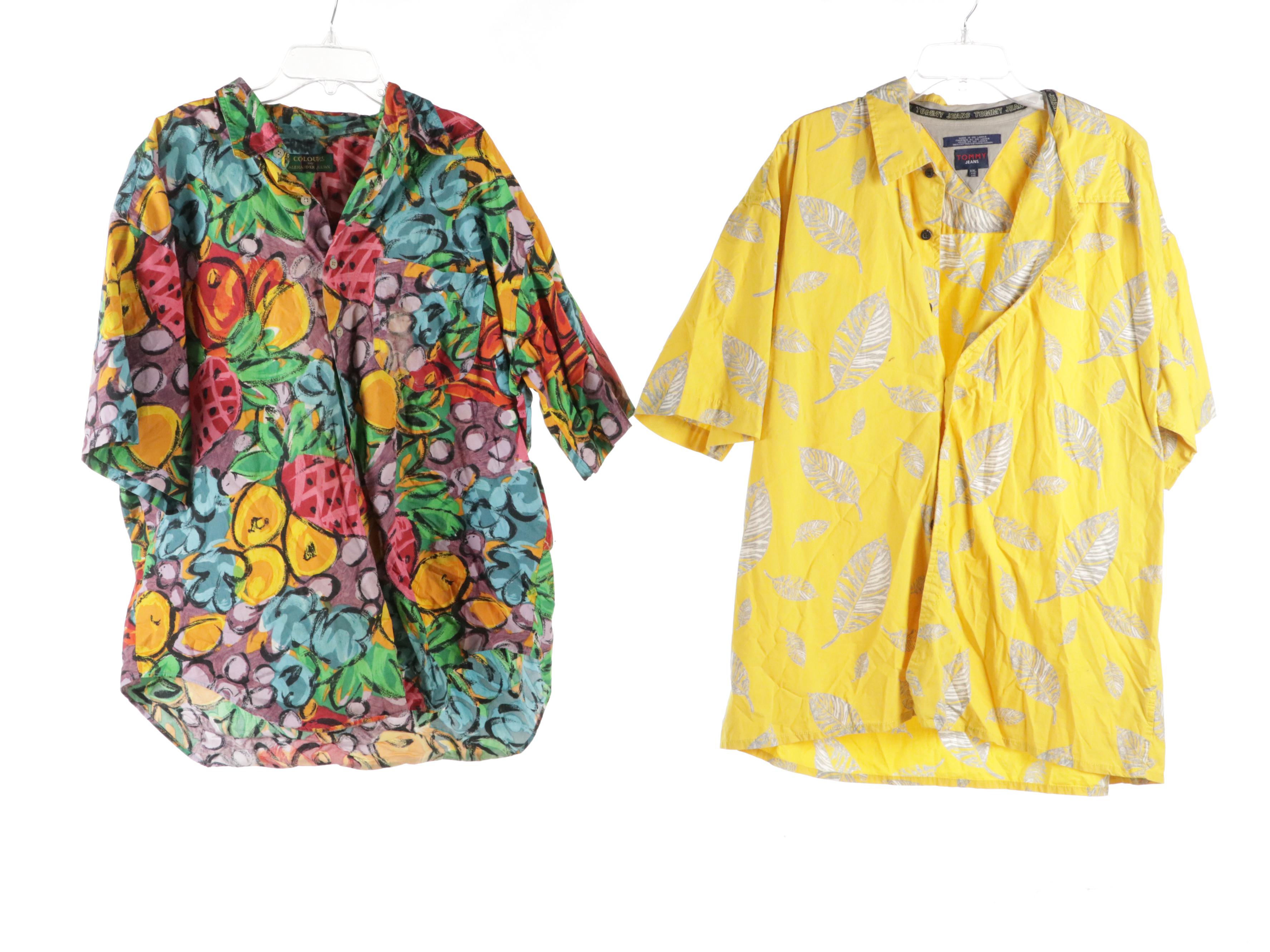 Men's Hawaiian Printed Shirts Including Pierre Cardin, Tommy Hilfiger, and More