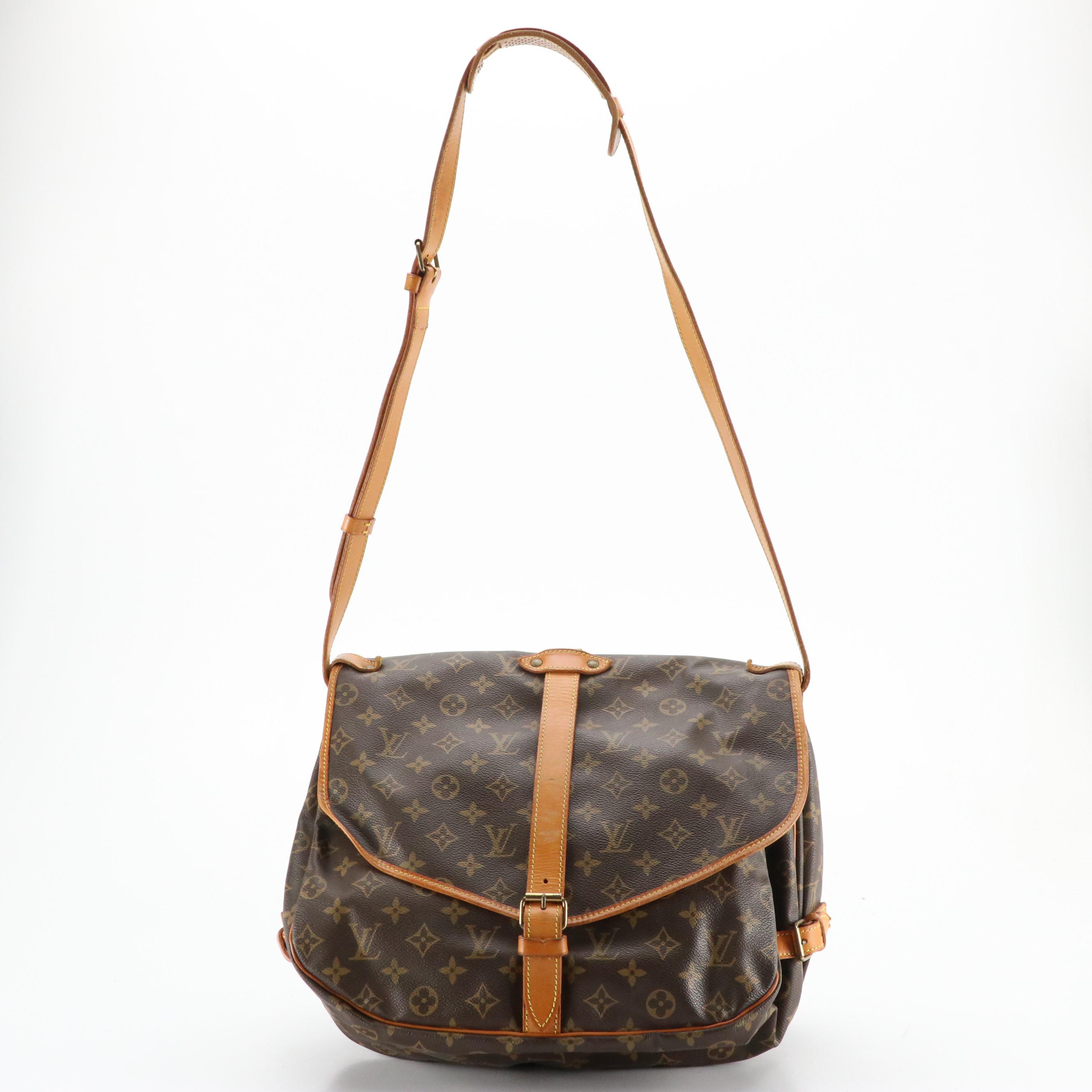 Louis Vuitton Saumur 35 in Monogram Canvas and Vachetta Leather