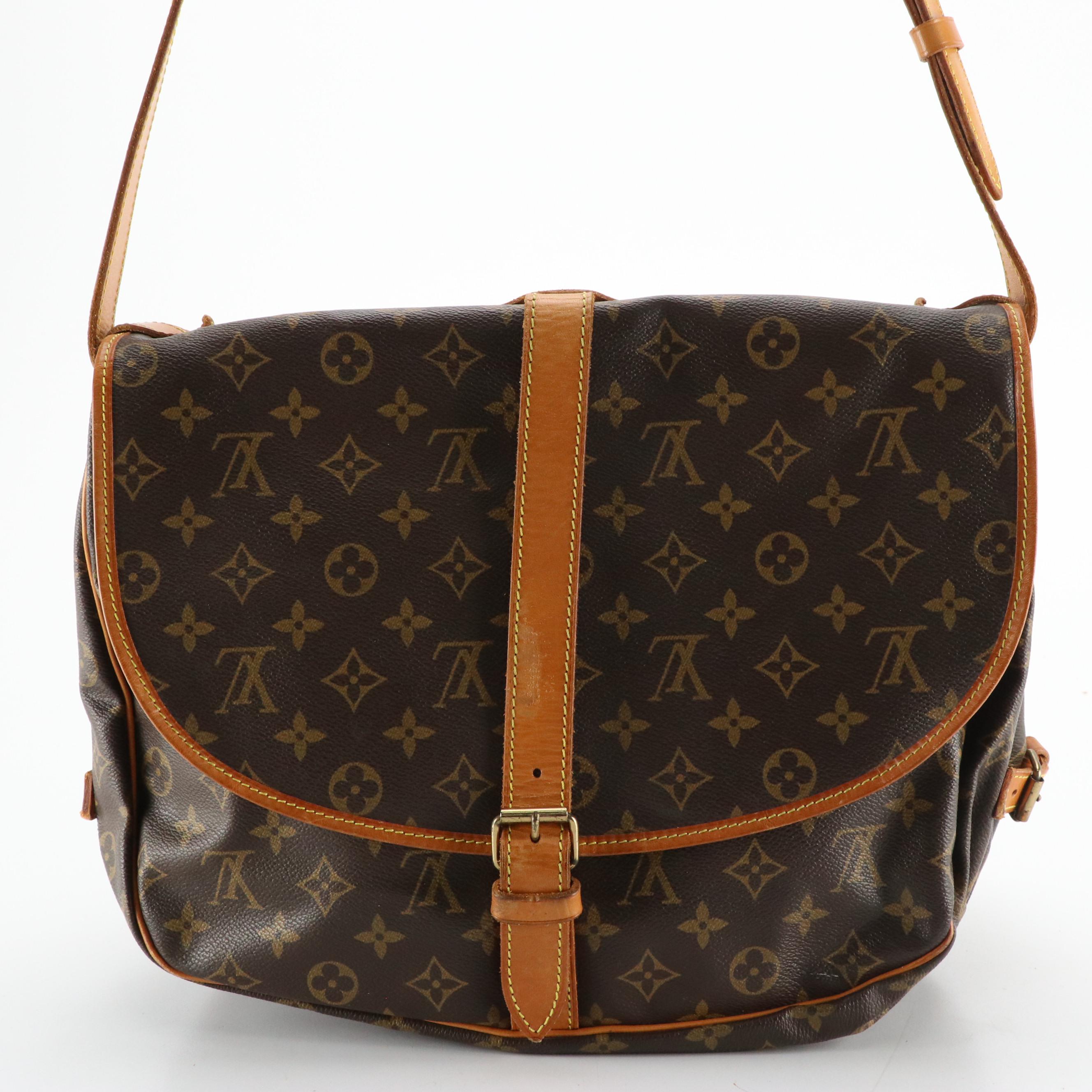 Louis Vuitton Saumur 35 in Monogram Canvas and Vachetta Leather