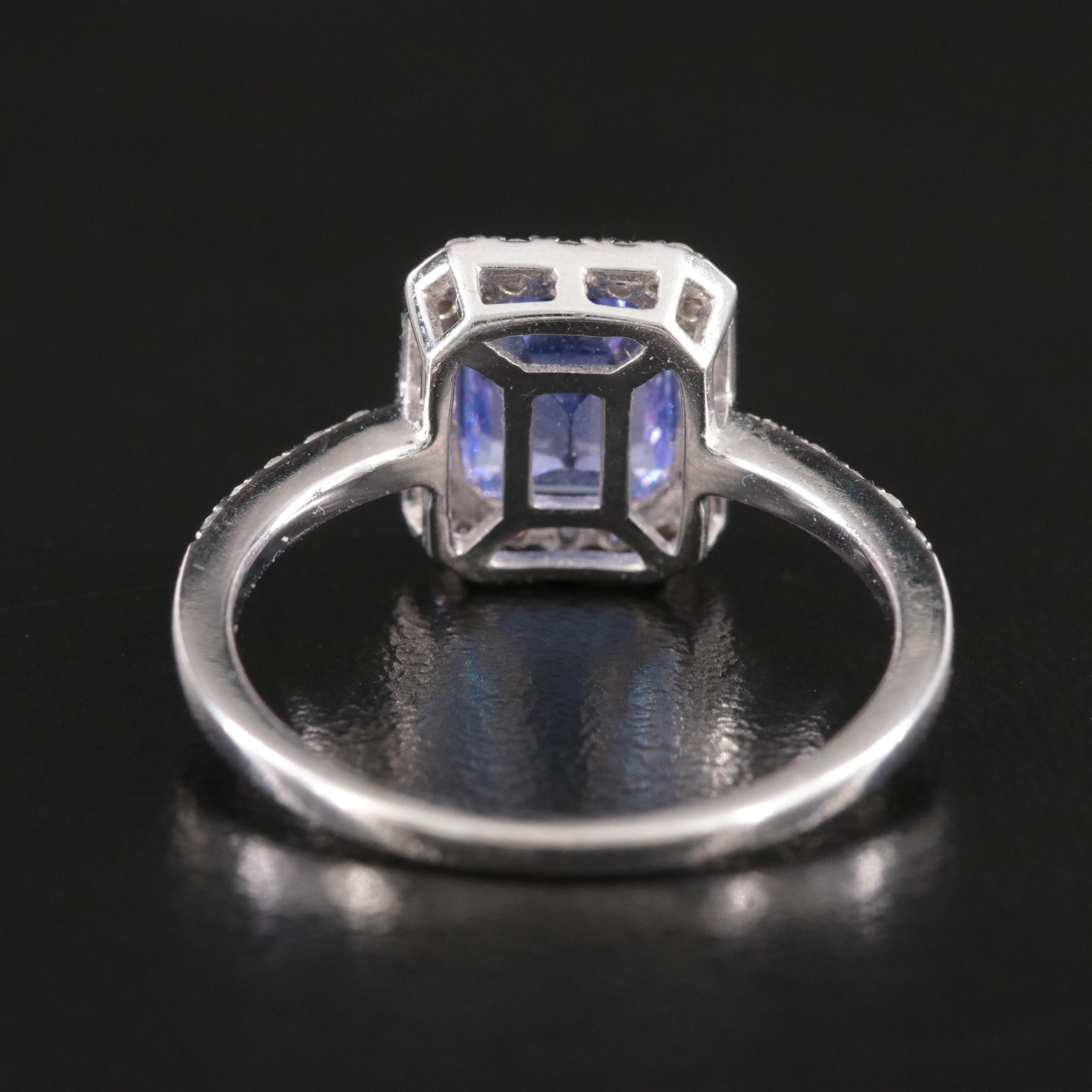 14K Tanzanite and Diamond Halo Ring