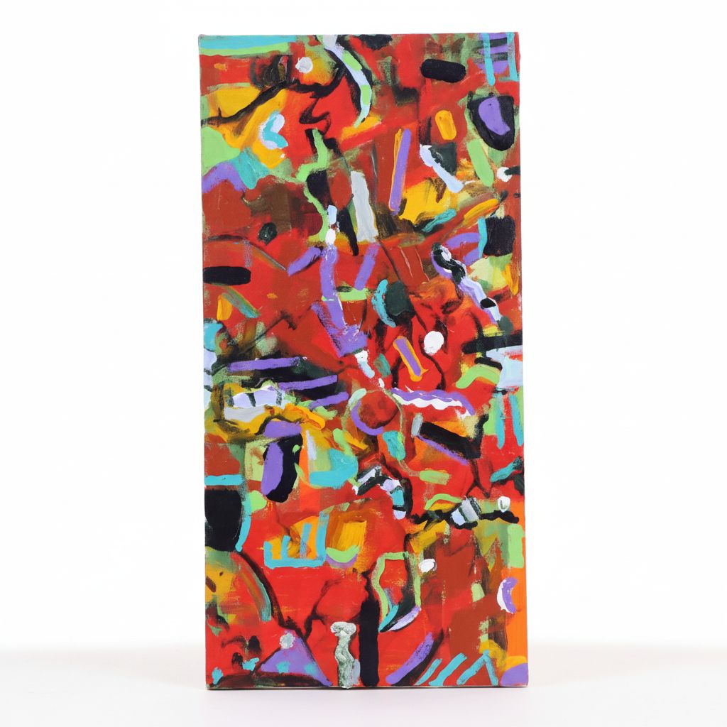 Vibrant Abstract Acrylic Painting, 21st Century