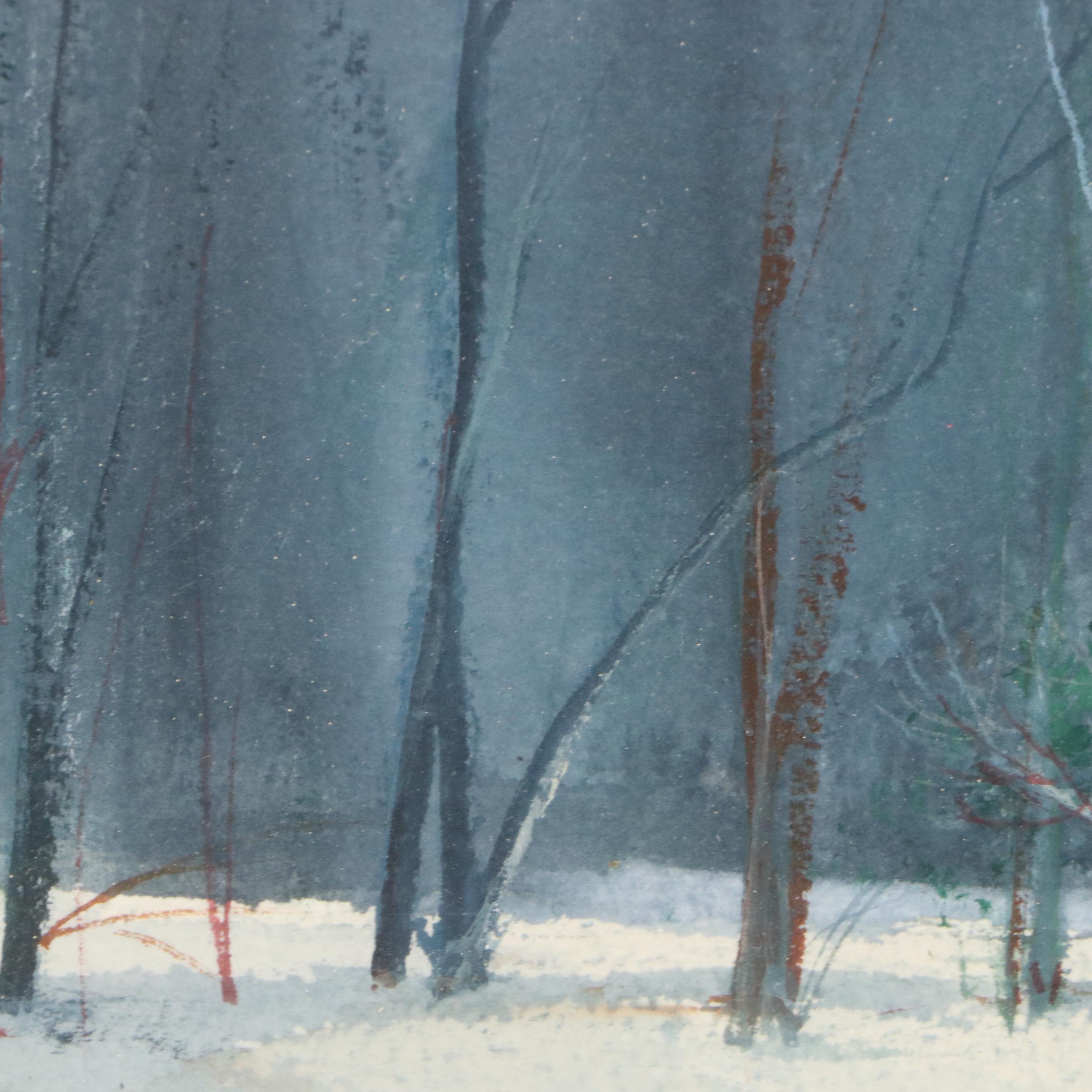 C. Booth Farcus Watercolor Painting "Elk Hunters," Mid-20th Century