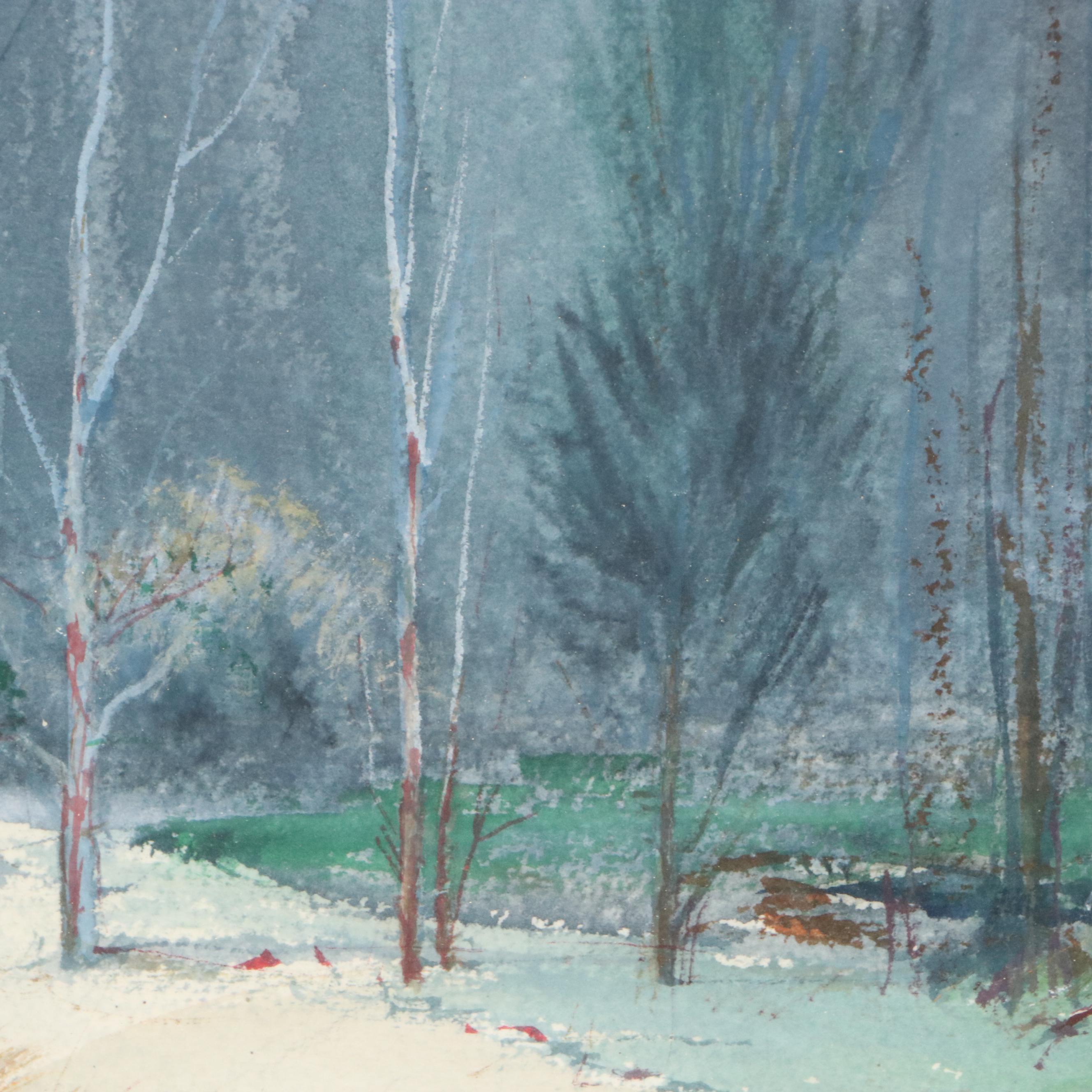 C. Booth Farcus Watercolor Painting "Elk Hunters," Mid-20th Century