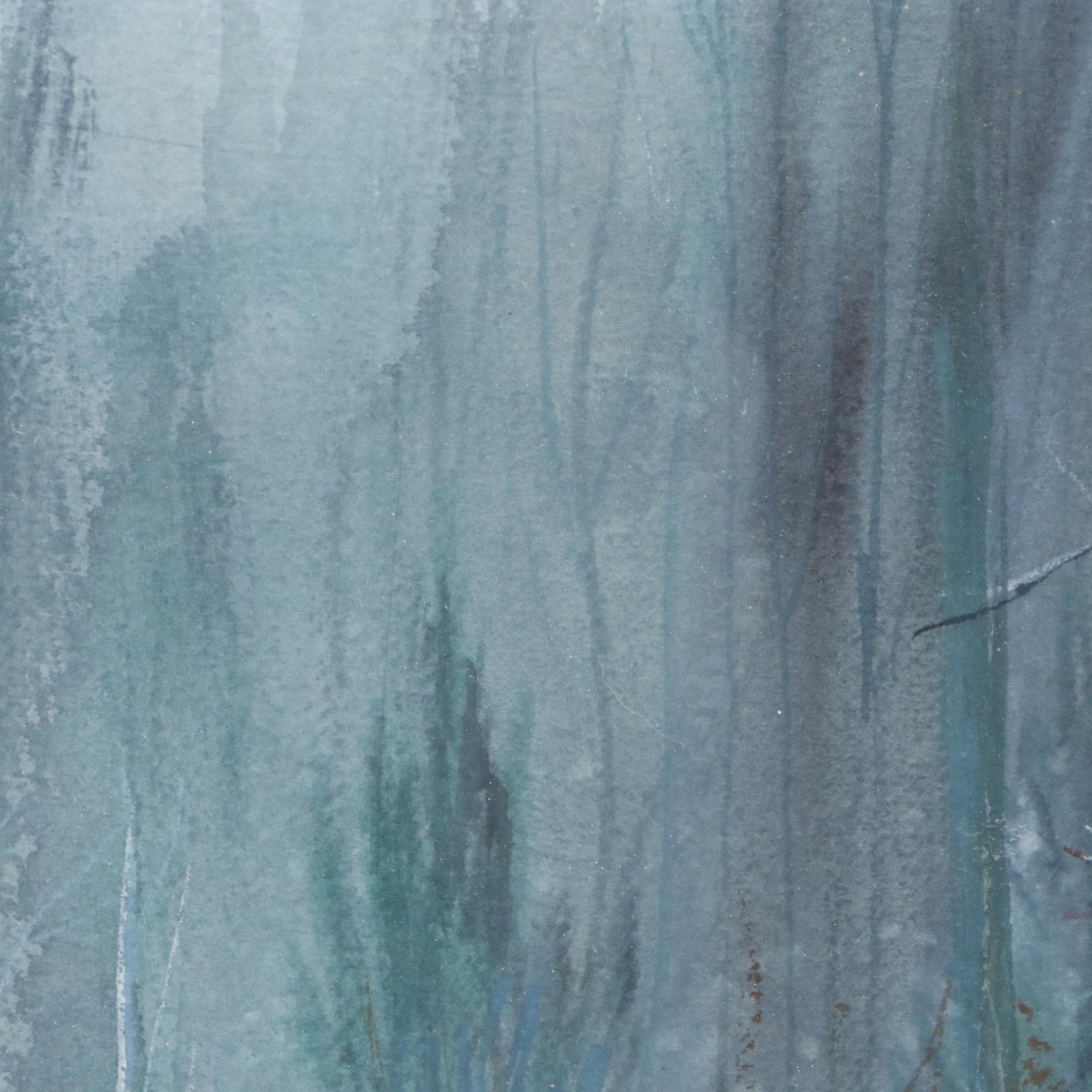 C. Booth Farcus Watercolor Painting "Elk Hunters," Mid-20th Century