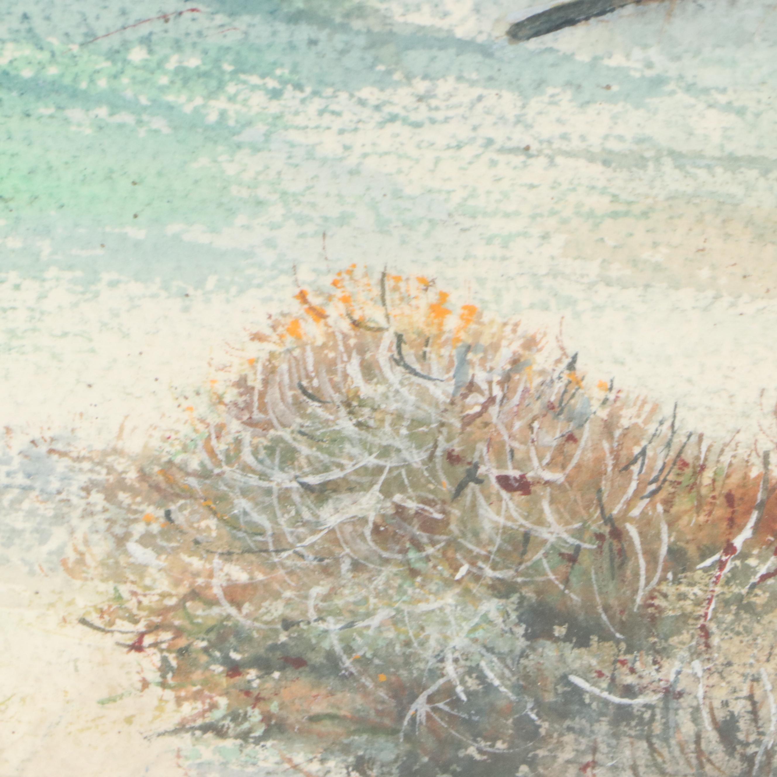 C. Booth Farcus Watercolor Painting "Elk Hunters," Mid-20th Century