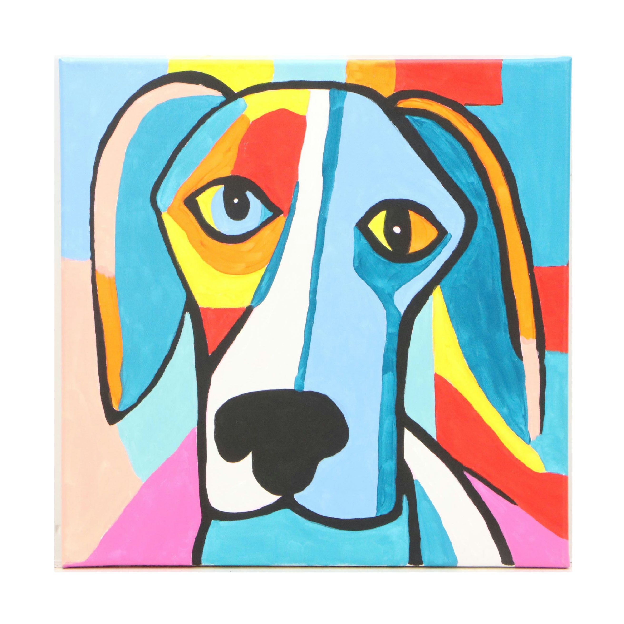 deSanto Acrylic Painting "Pup Fiction," 2025