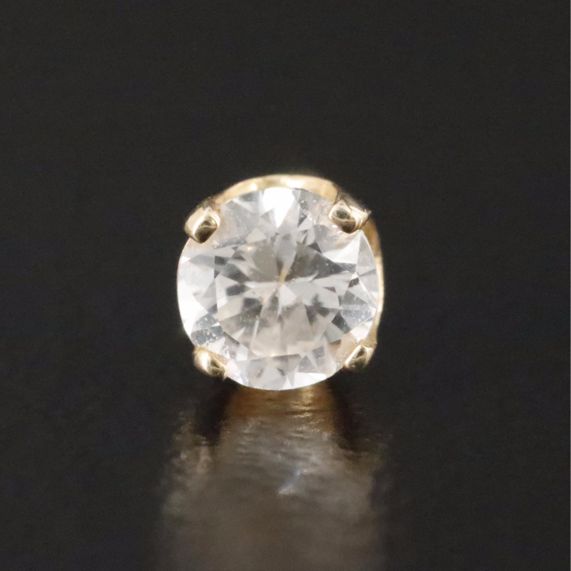 14K White Sapphire Stud Earrings