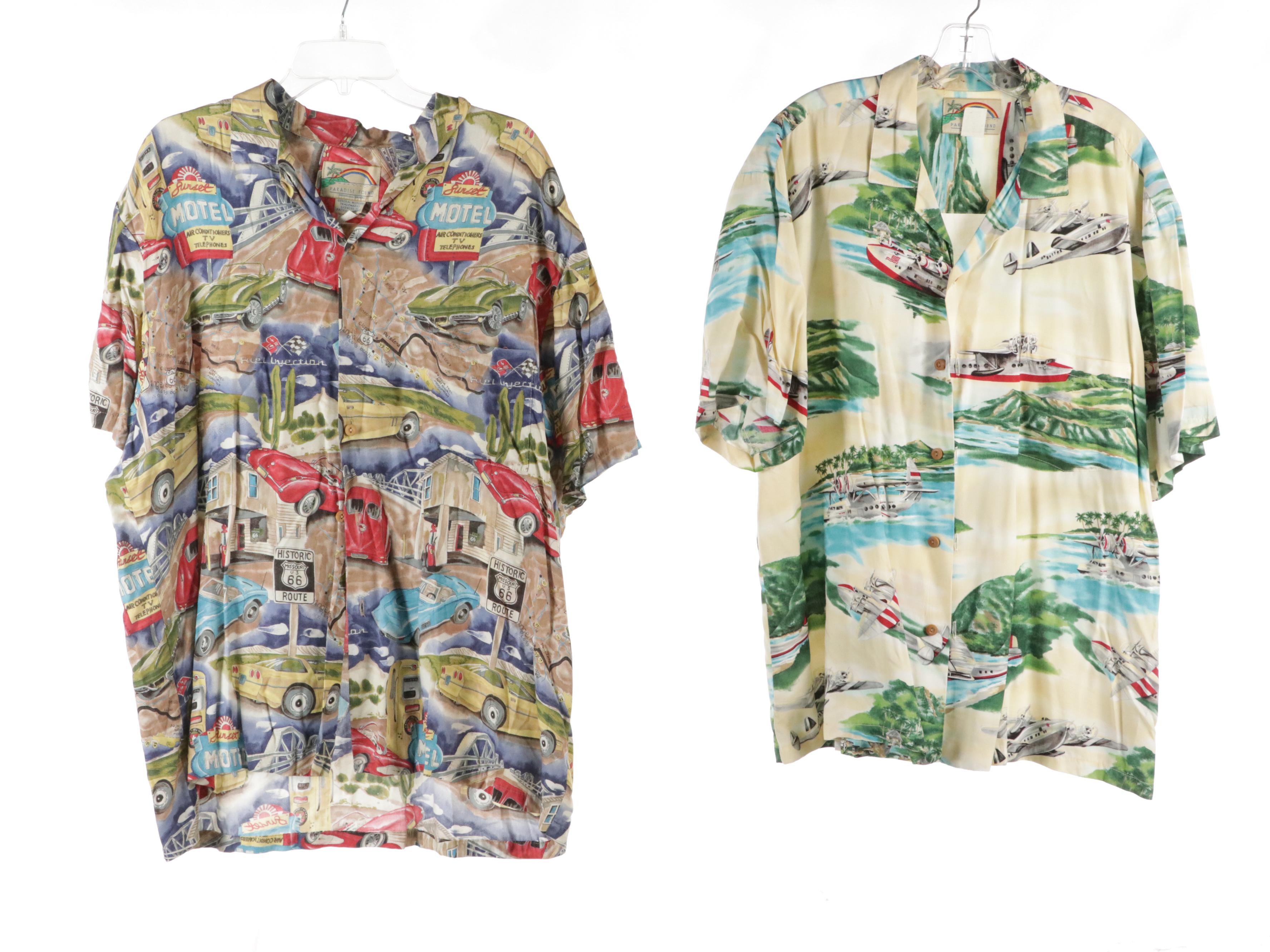 Men's Paradise Found, Paradise Beach Club and Wave Printed Hawaiian Shirts