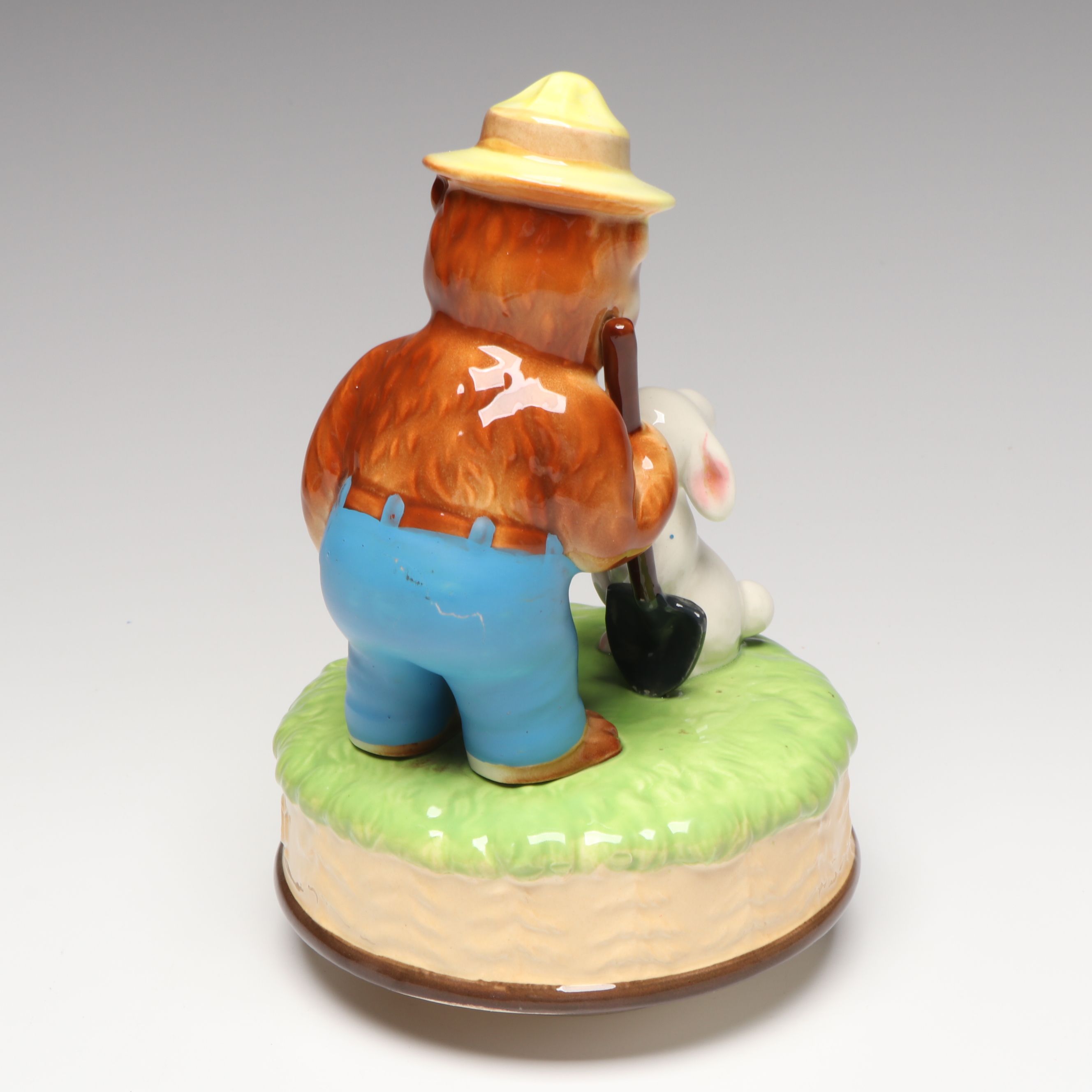 Smokey the Bear "Prevent Forest Fires" Rotating Ceramic Music Box