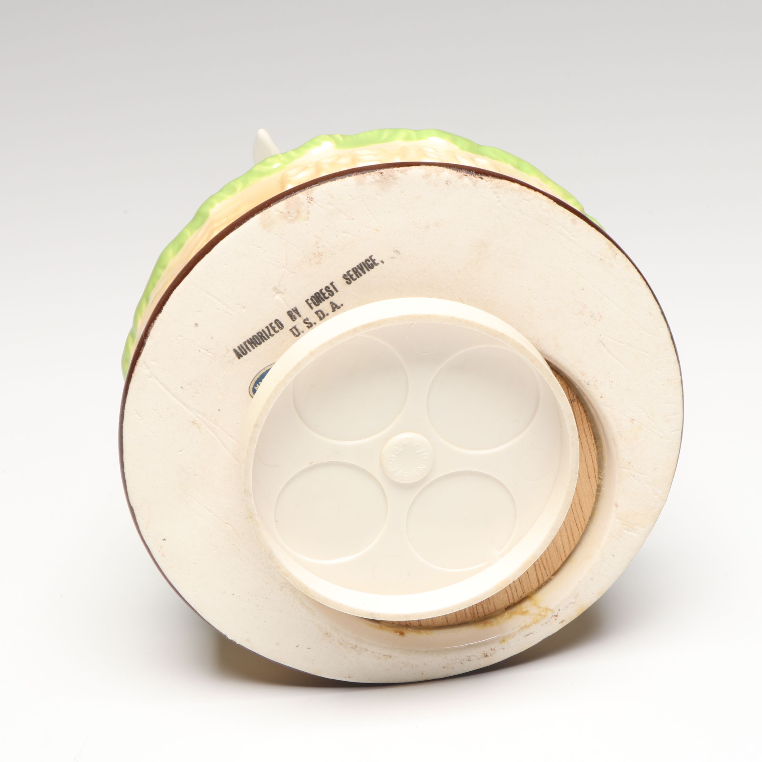 Smokey the Bear "Prevent Forest Fires" Rotating Ceramic Music Box