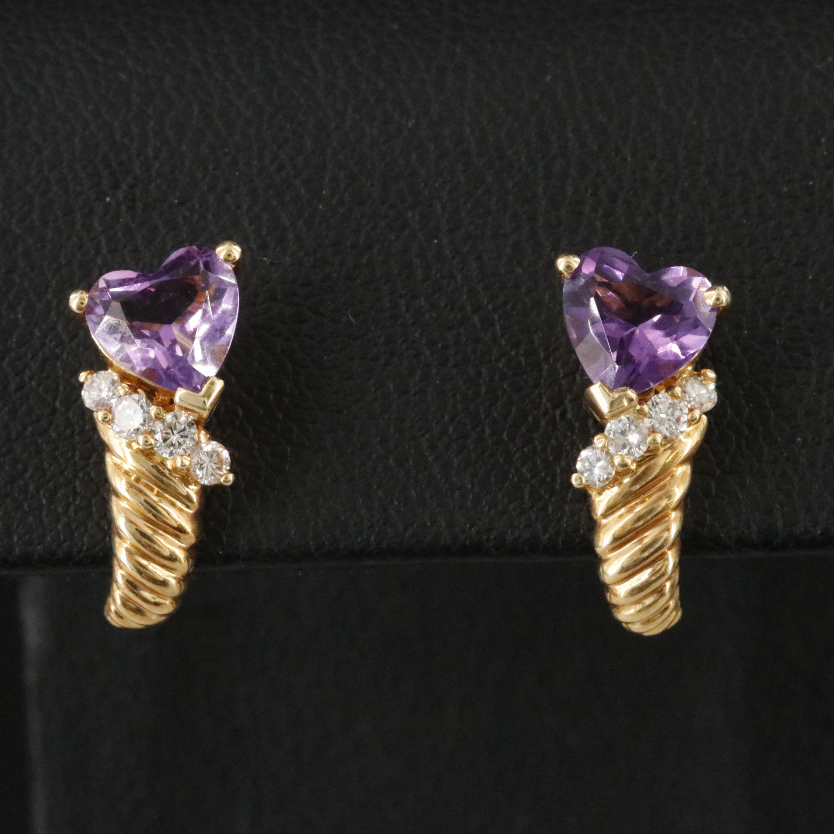 18K Amethyst and Diamond Earrings