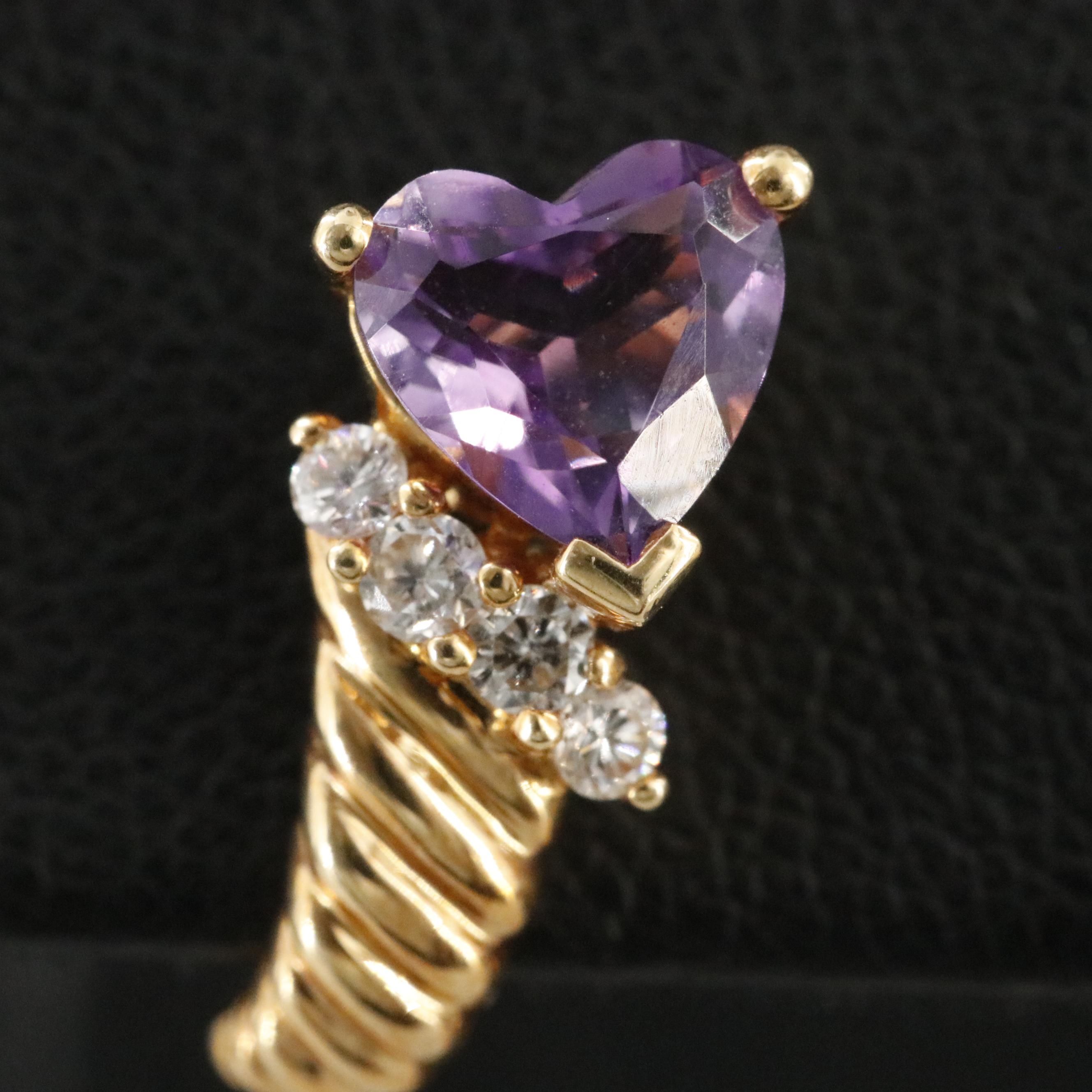 18K Amethyst and Diamond Earrings