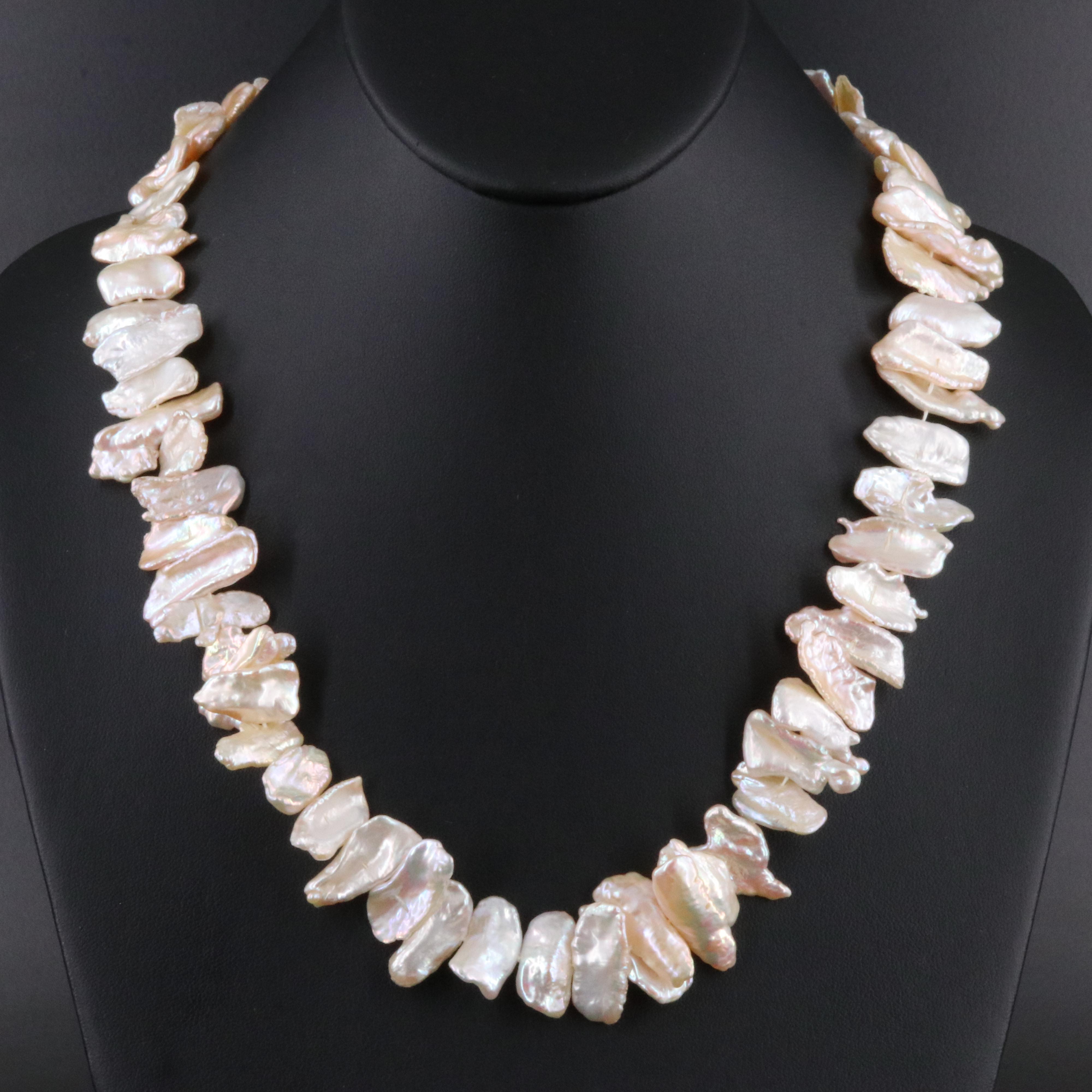 Baroque Pearl Necklace with 14K Clasp