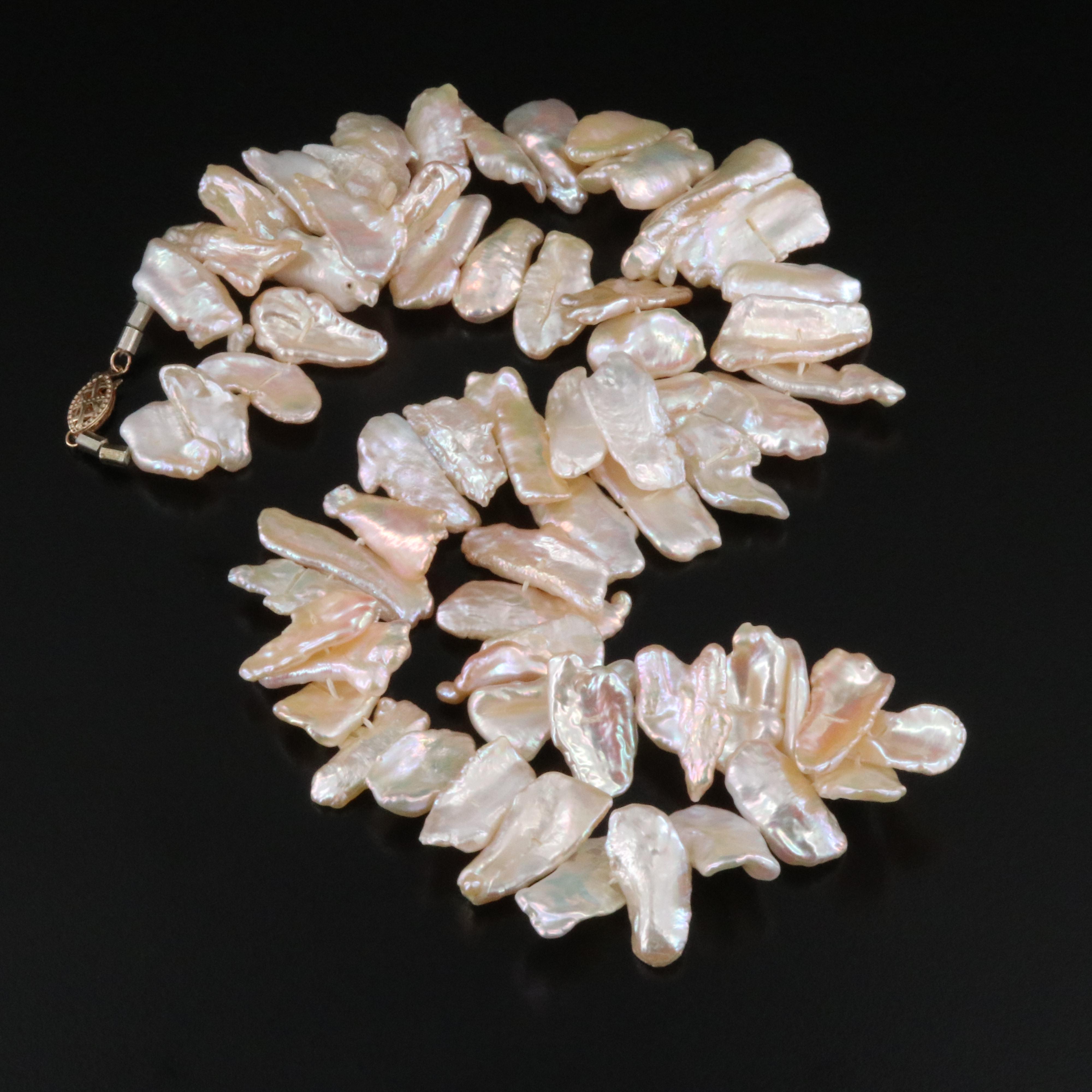 Baroque Pearl Necklace with 14K Clasp