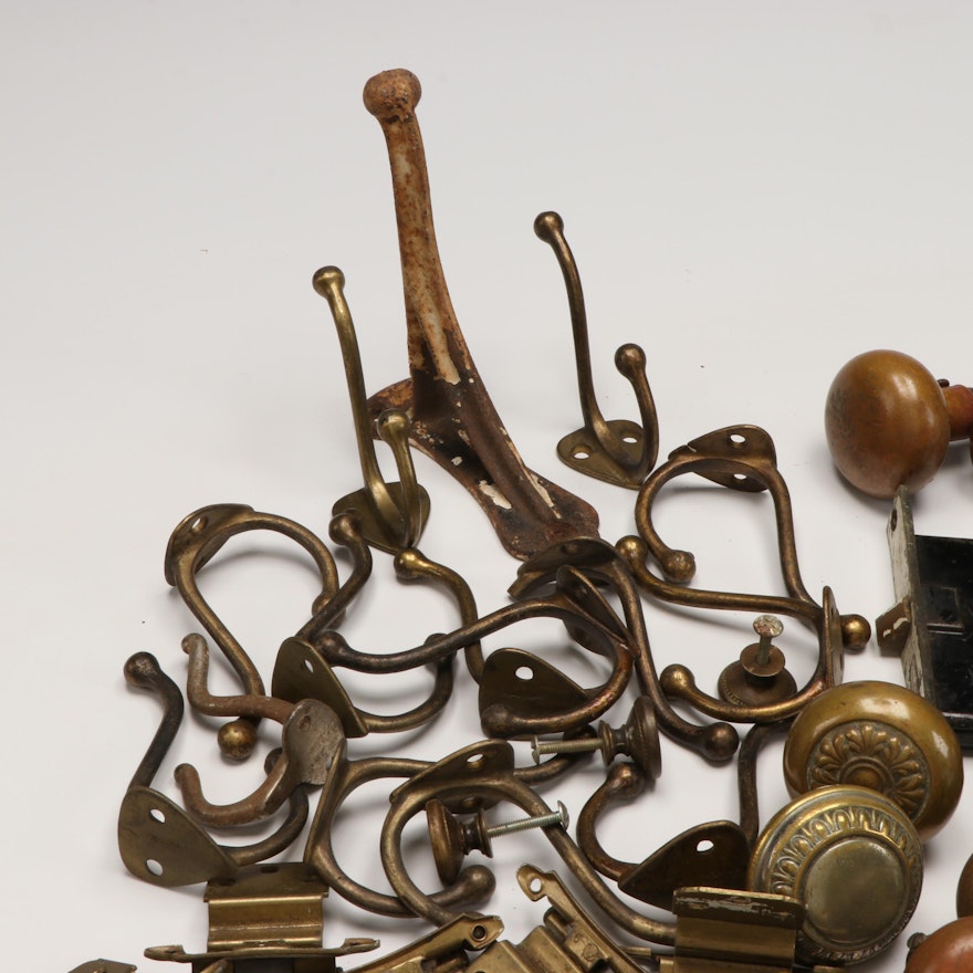 Brass Door Hinges, Wall Hooks, Doorknobs, and More Hardware and Salvage ...