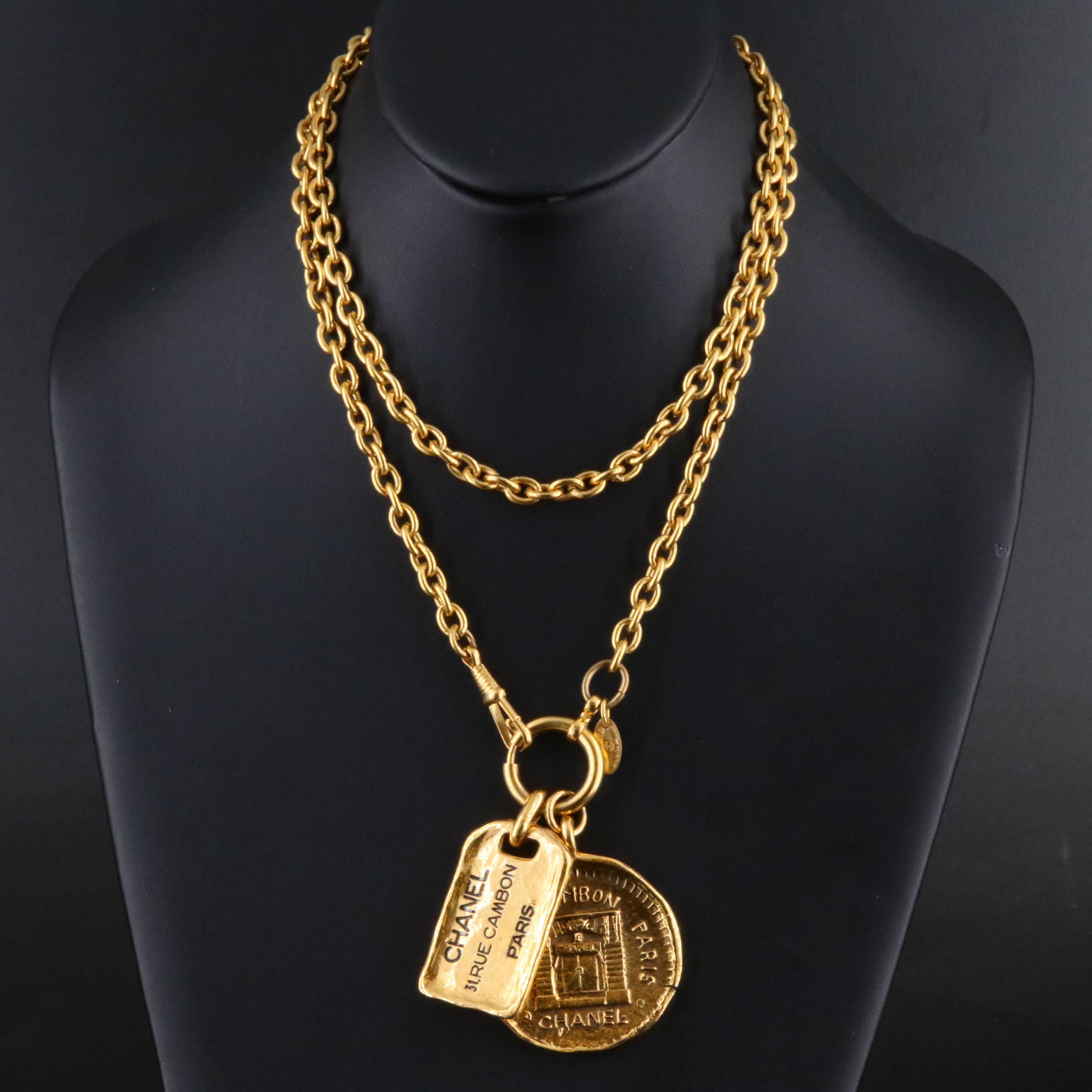 Chanel Rue Cambon Tag Necklace