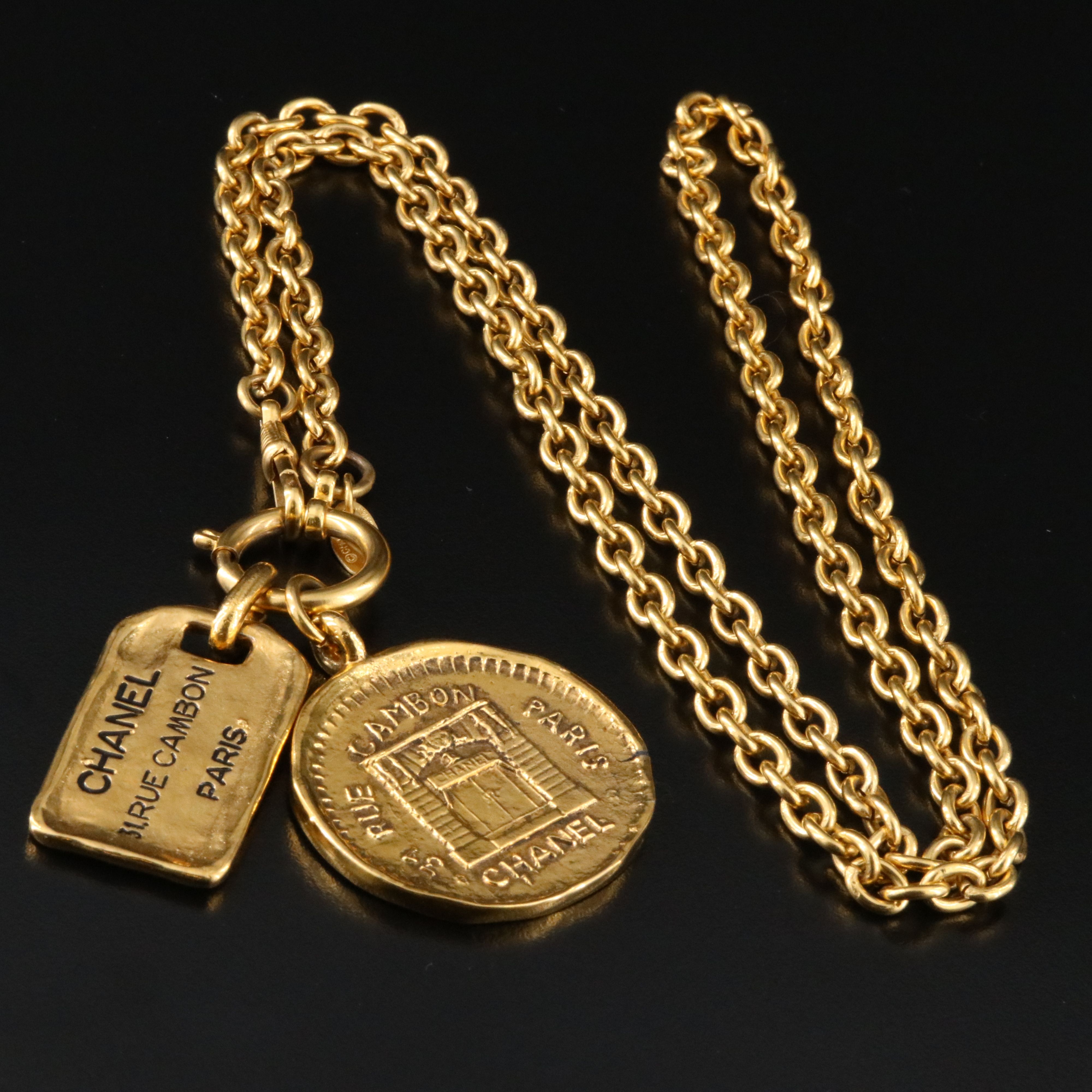 Chanel Rue Cambon Tag Necklace