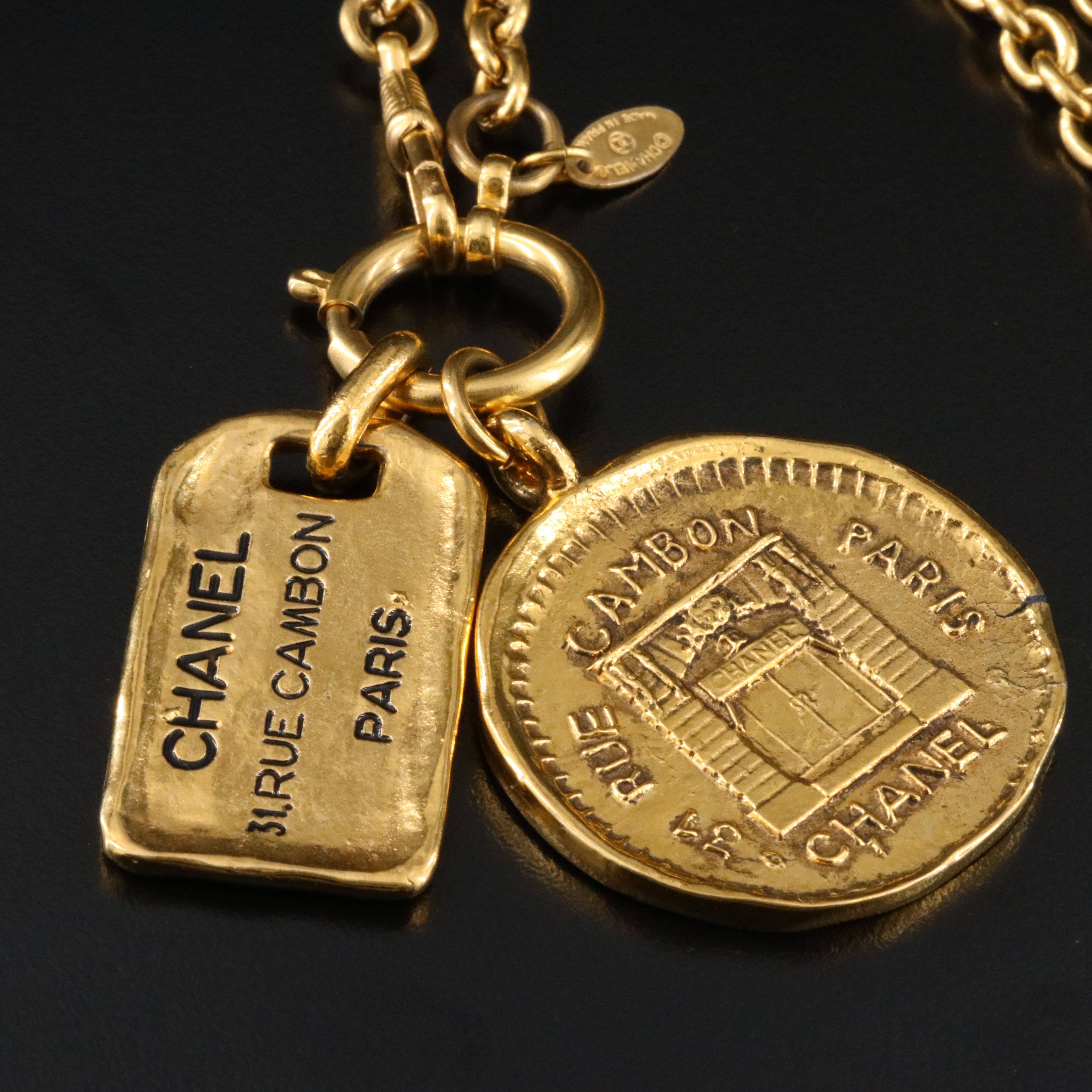 Chanel Rue Cambon Tag Necklace