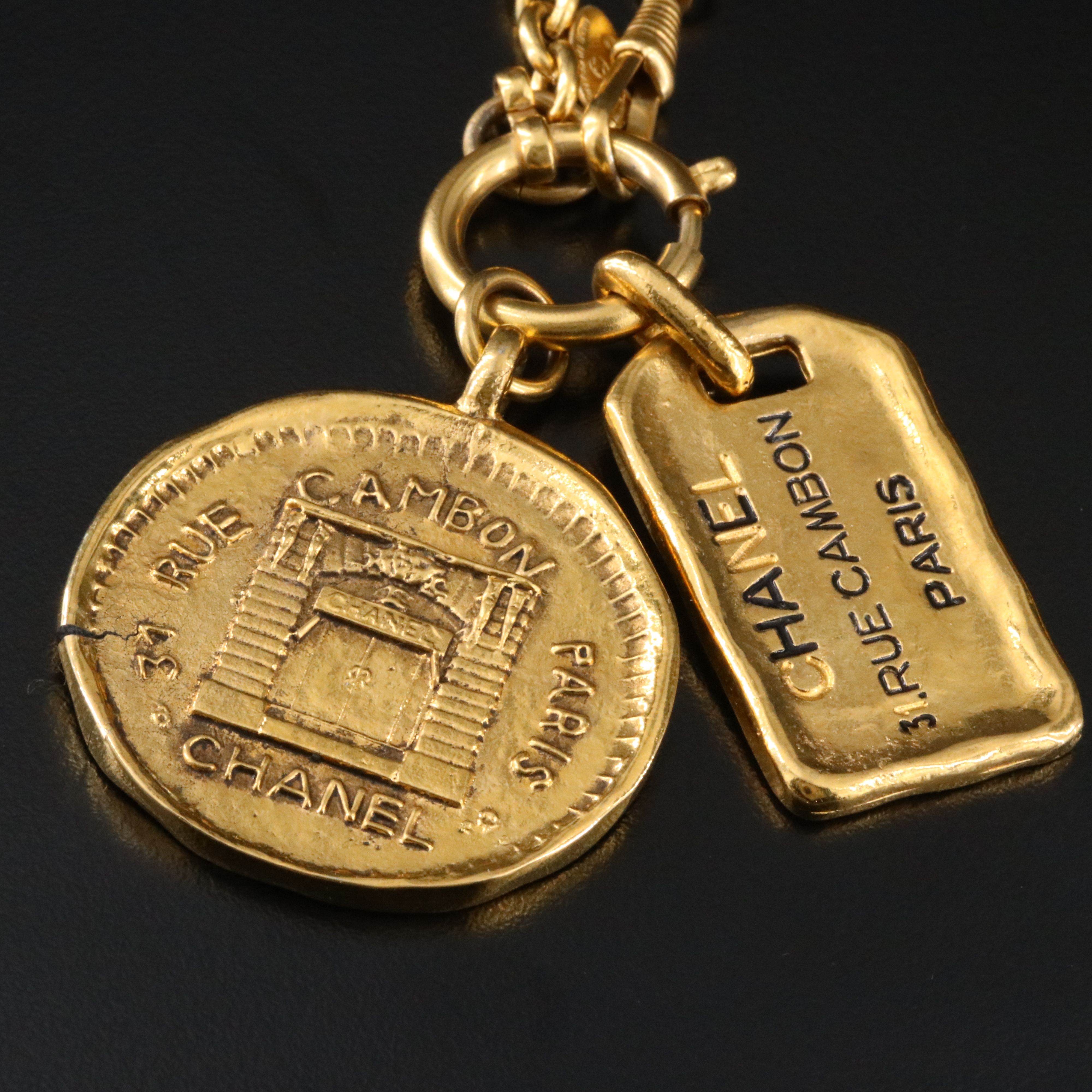 Chanel Rue Cambon Tag Necklace