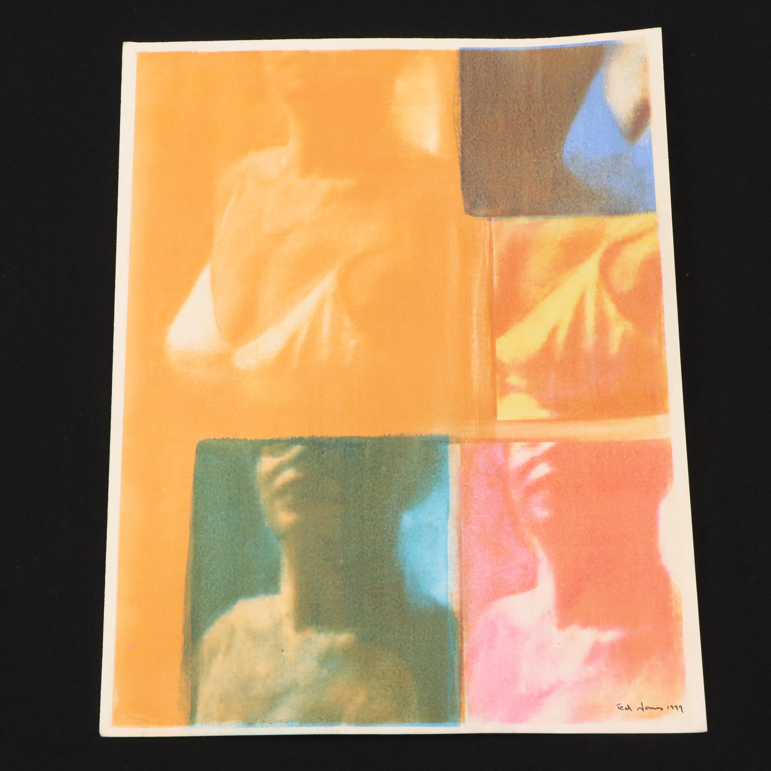 Ted Jones Figurative Gum Bichromatic Photographic Prints, Circa 1989