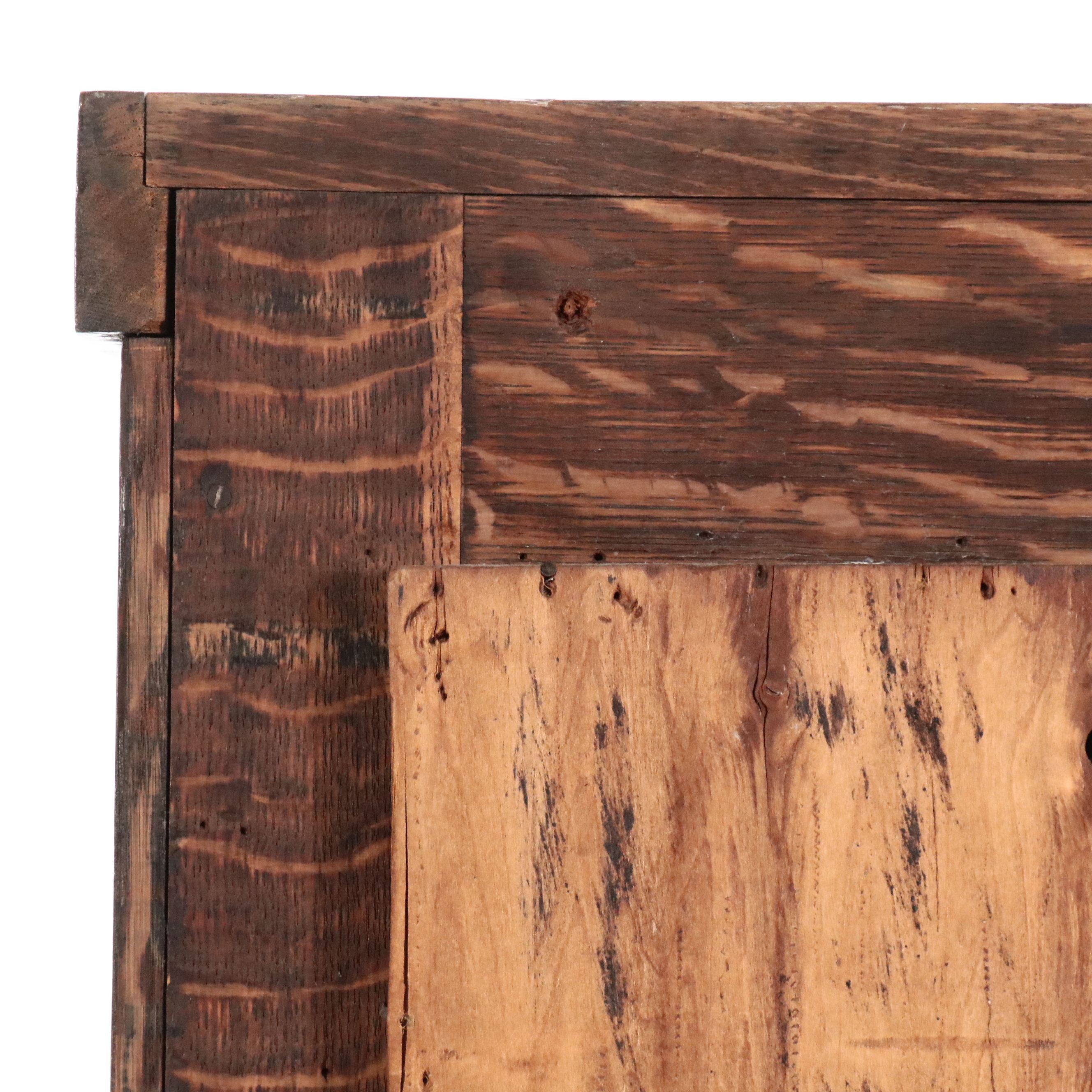 American Empire Revival Tiger Oak Bowfront Display Cabinet, Early 20th Century