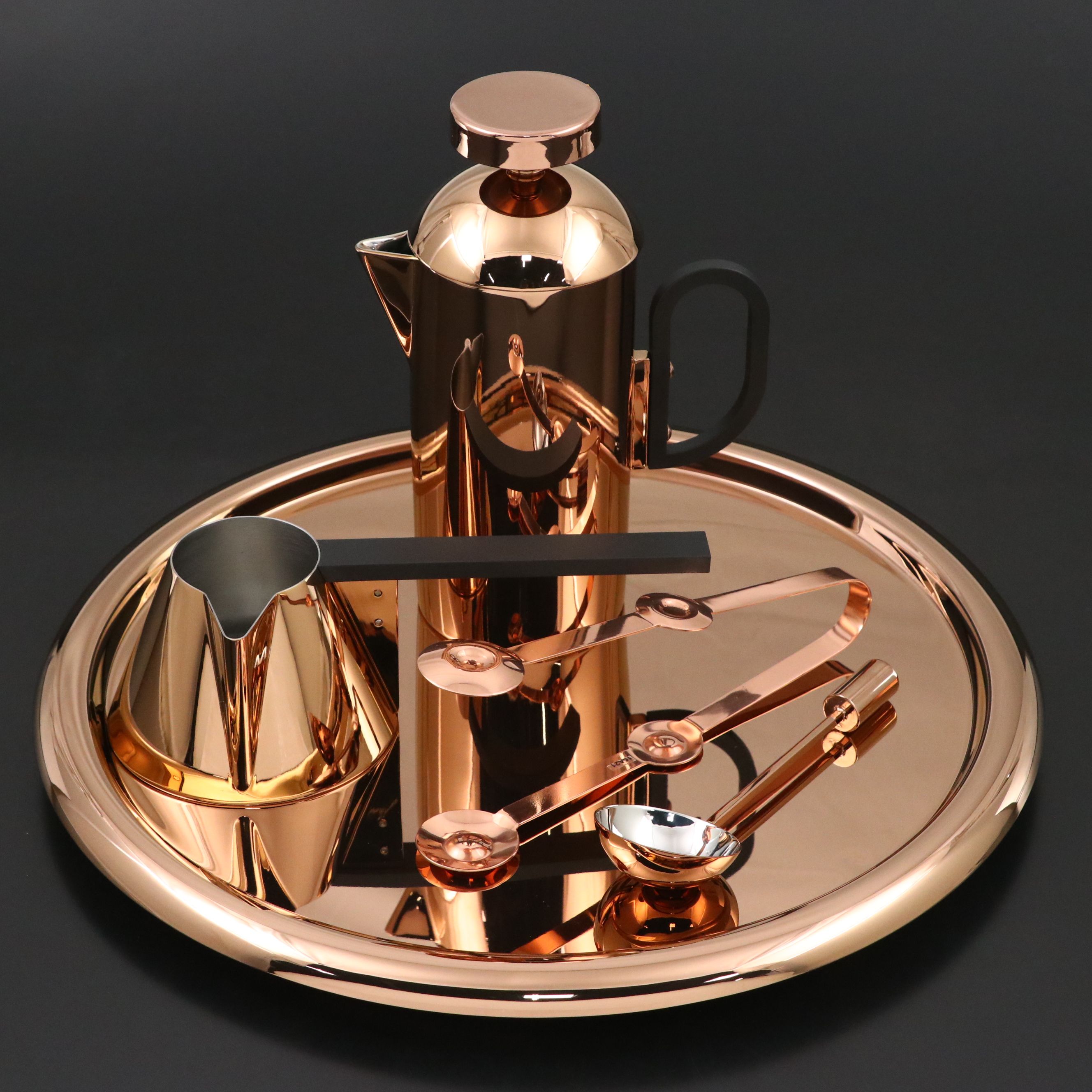 Tom Dixon "Brew" and "Plum" Stainless Steel Coffee Tray, French Press, and More