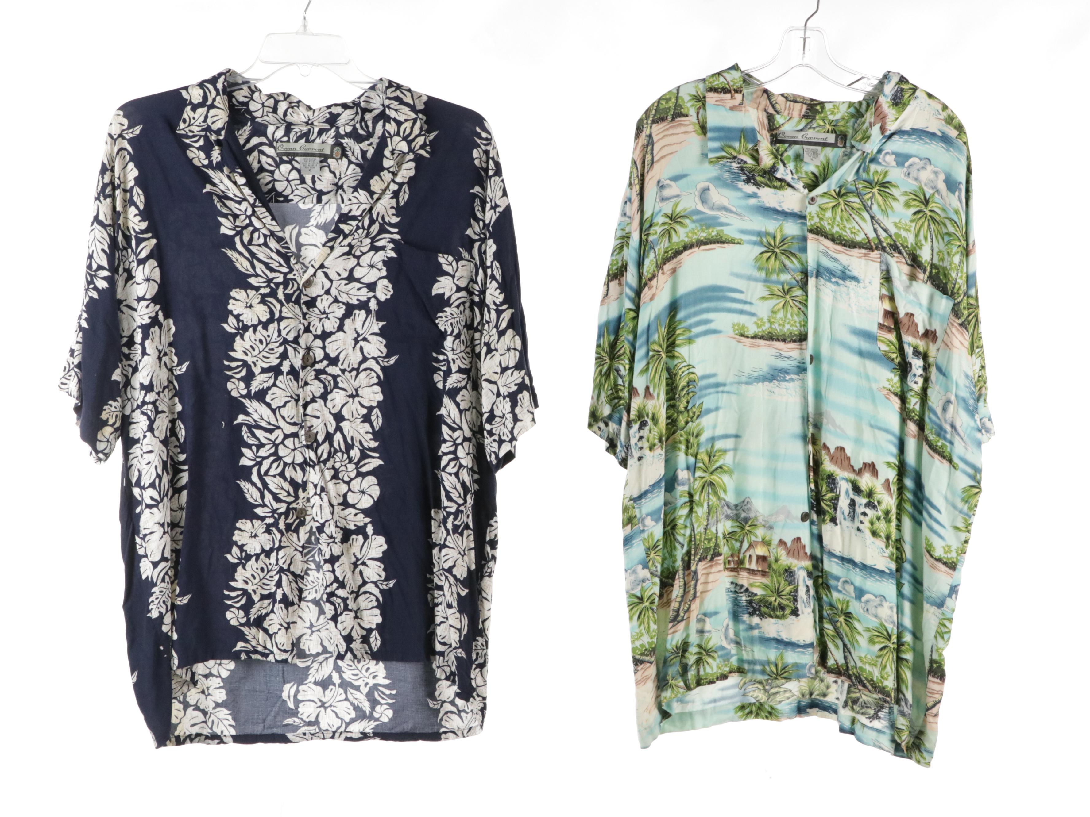 Men's Ocean Current and Basix Vintage Rayon Hawaiian Shirts