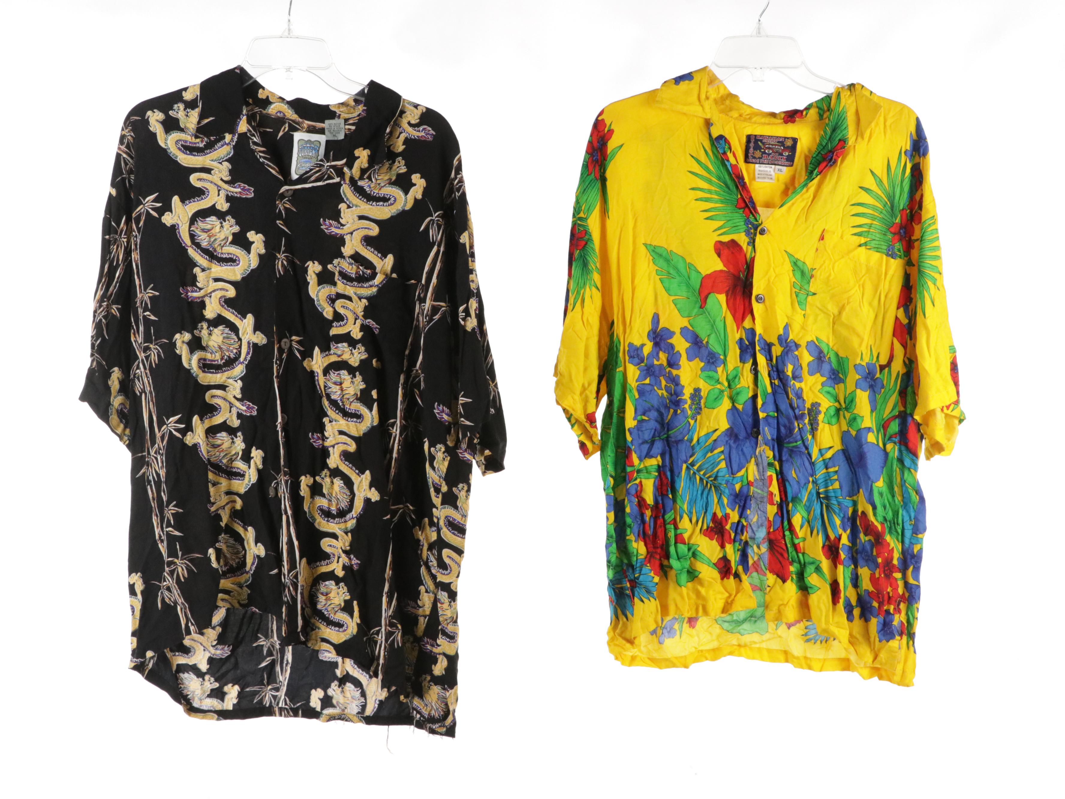 Men's Ocean Current and Basix Vintage Rayon Hawaiian Shirts