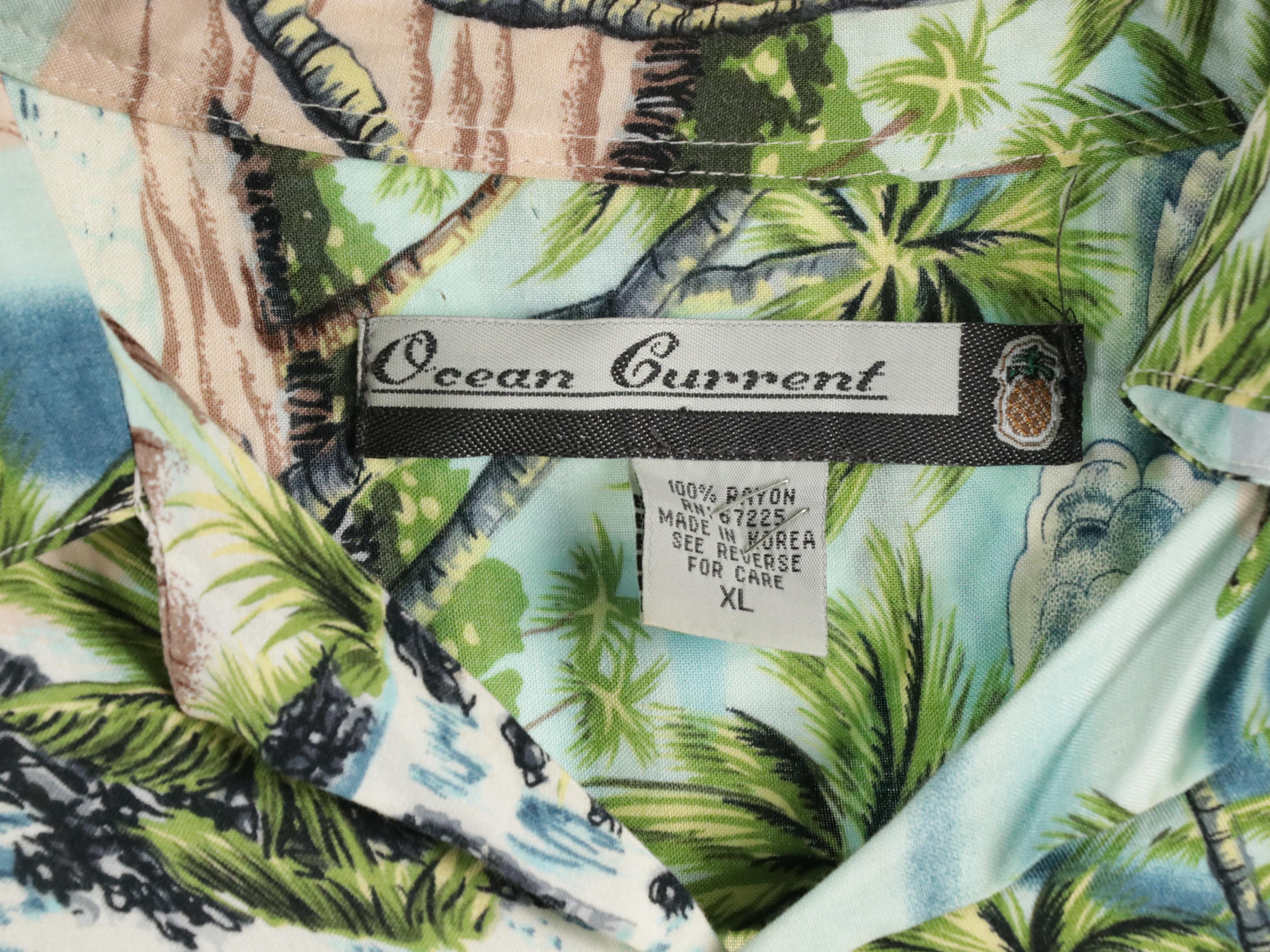 Men's Ocean Current and Basix Vintage Rayon Hawaiian Shirts