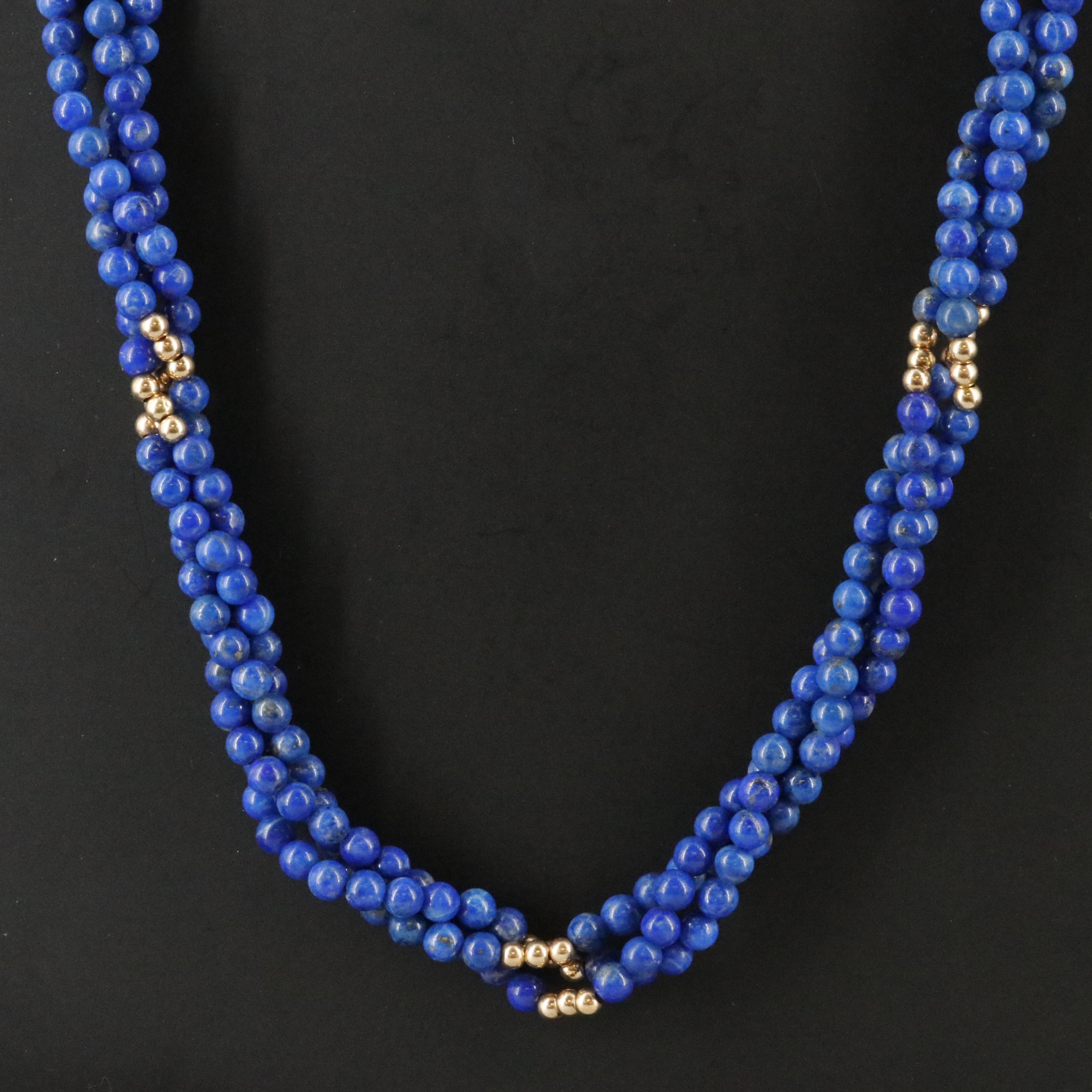 14K Lapis Lazuli Torsade Necklace