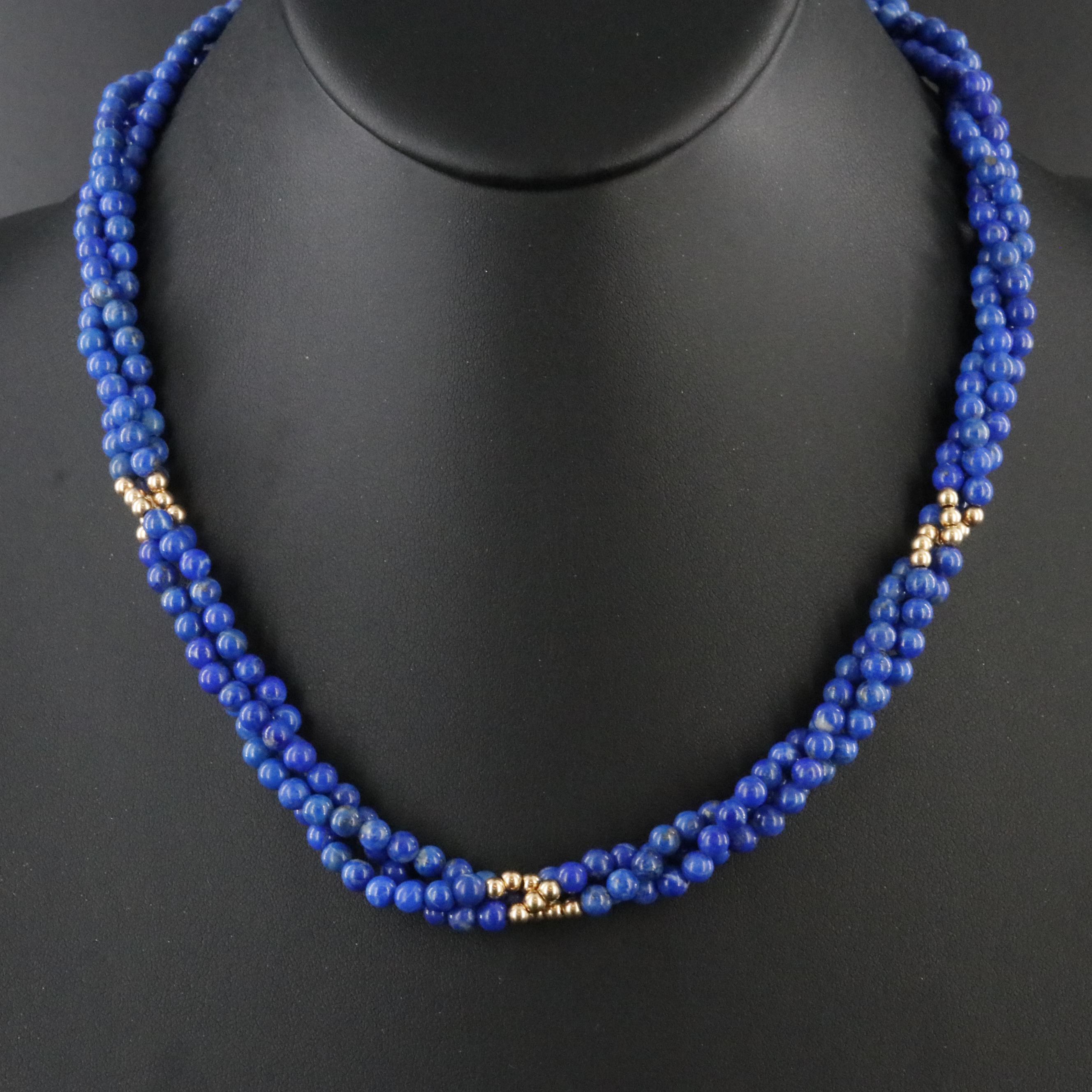 14K Lapis Lazuli Torsade Necklace
