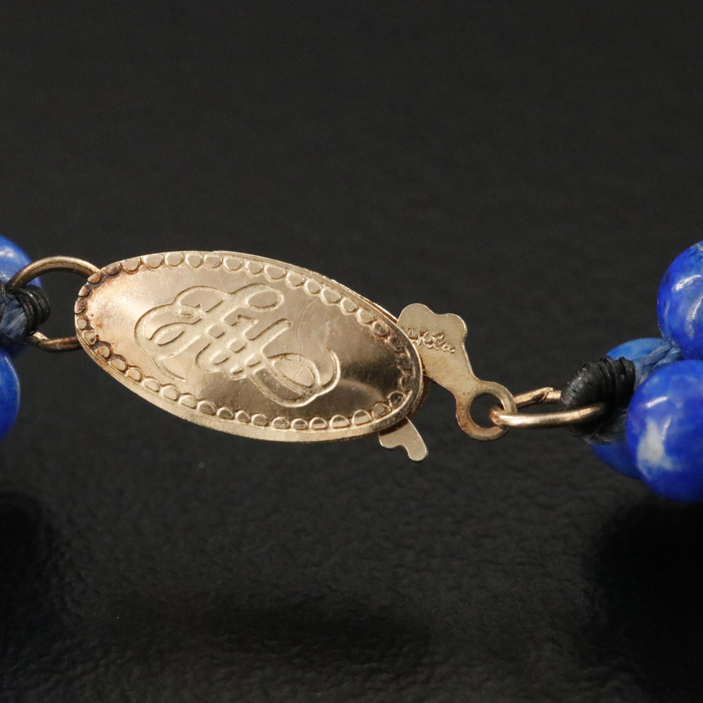 14K Lapis Lazuli Torsade Necklace