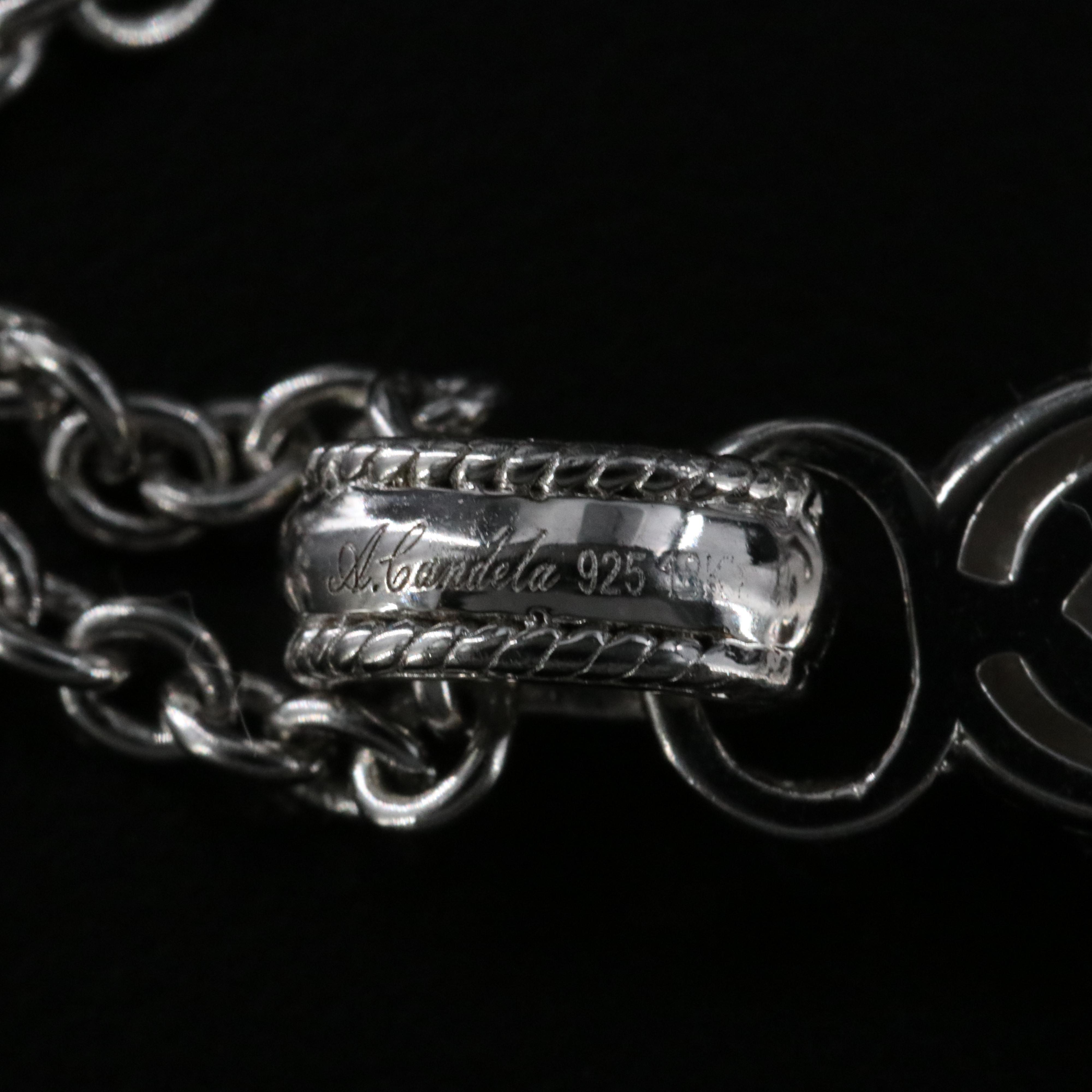 Andrea Candela Sterling Quatrefoil Pendant Necklace with Diamond and 18K Accents