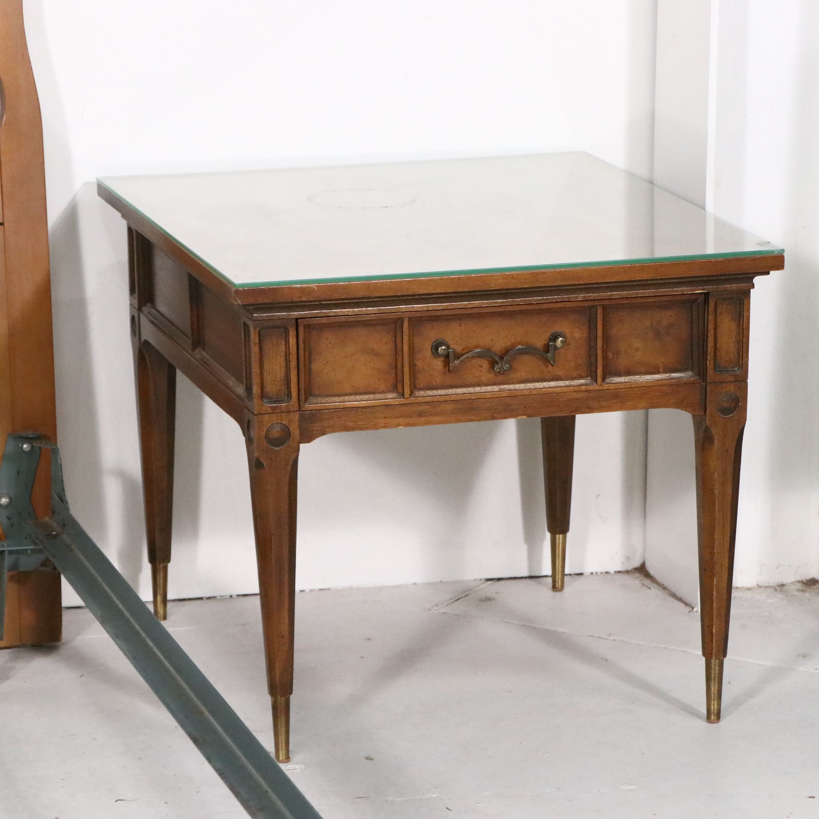 Italian Mid-Century Style Pierced Wood Headboard and Coordinating Nightstands