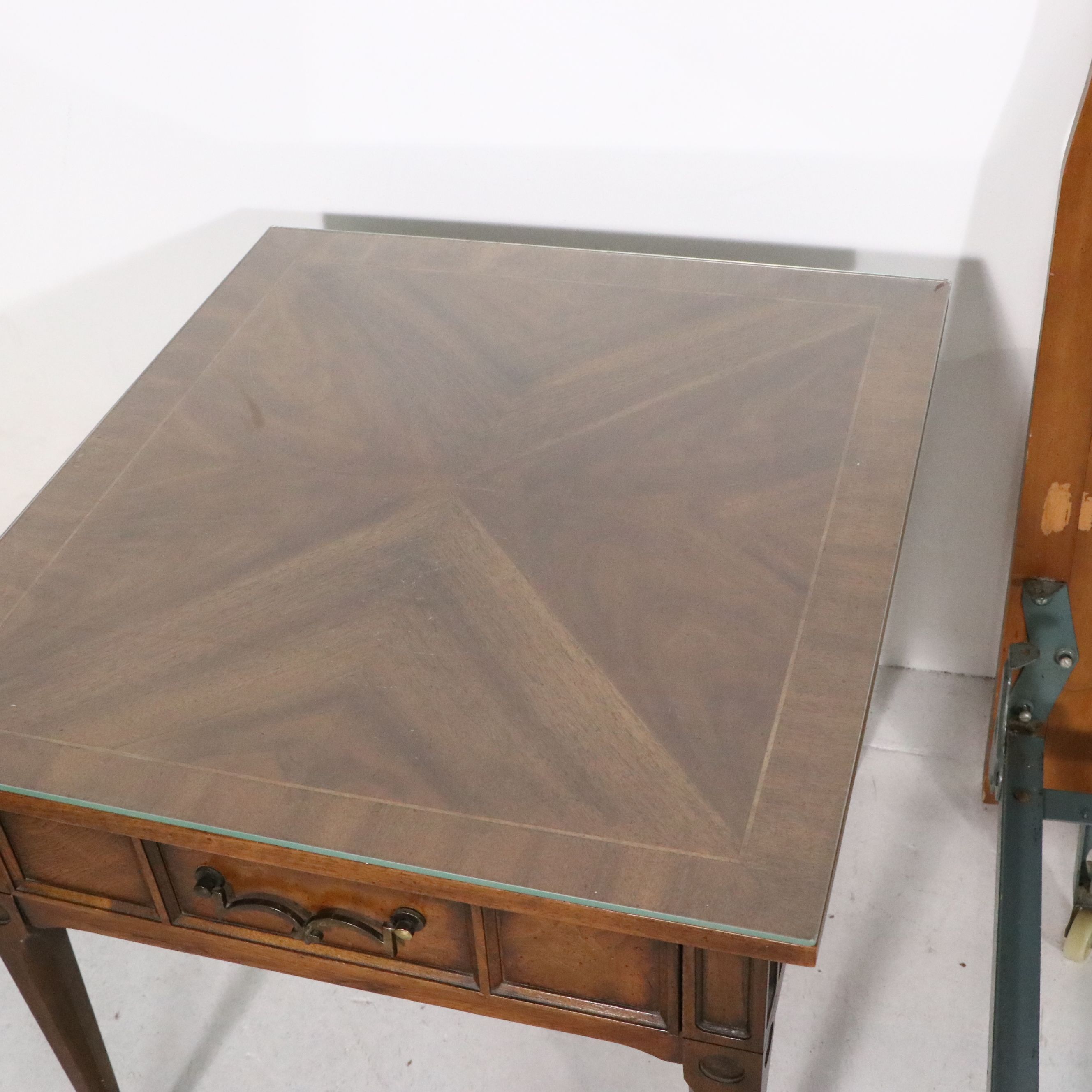 Italian Mid-Century Style Pierced Wood Headboard and Coordinating Nightstands