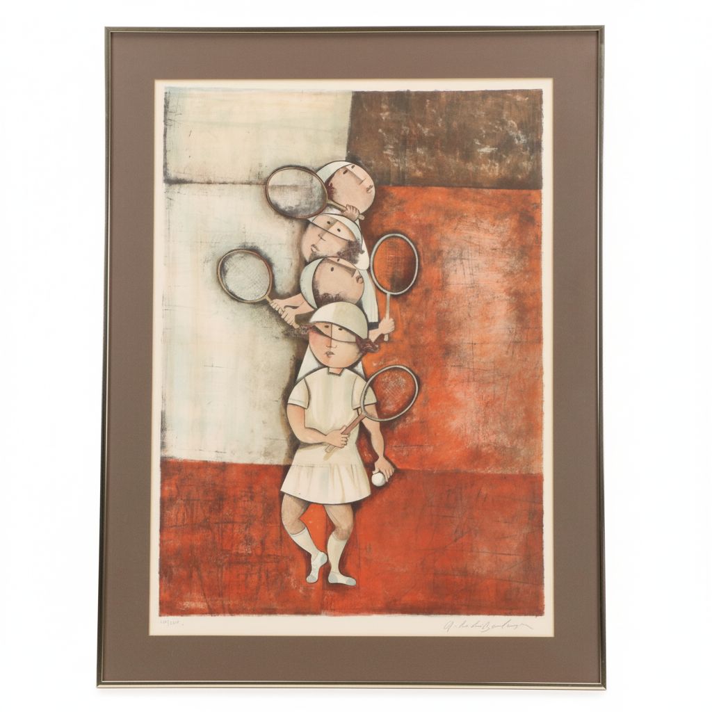 Graciela Rodo Boulanger Color Lithograph "Tennis," Late 20th Century