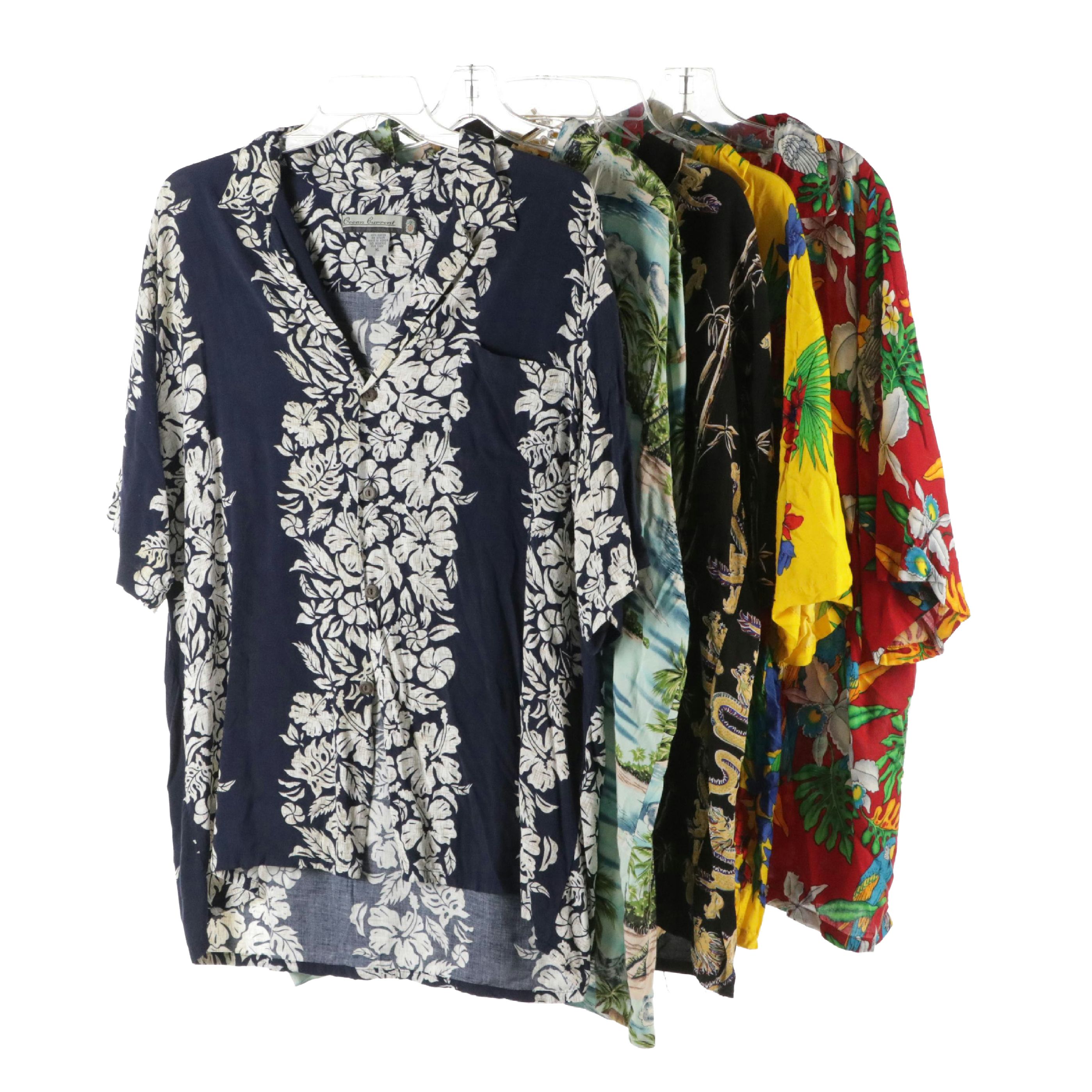 Men's Ocean Current and Basix Vintage Rayon Hawaiian Shirts