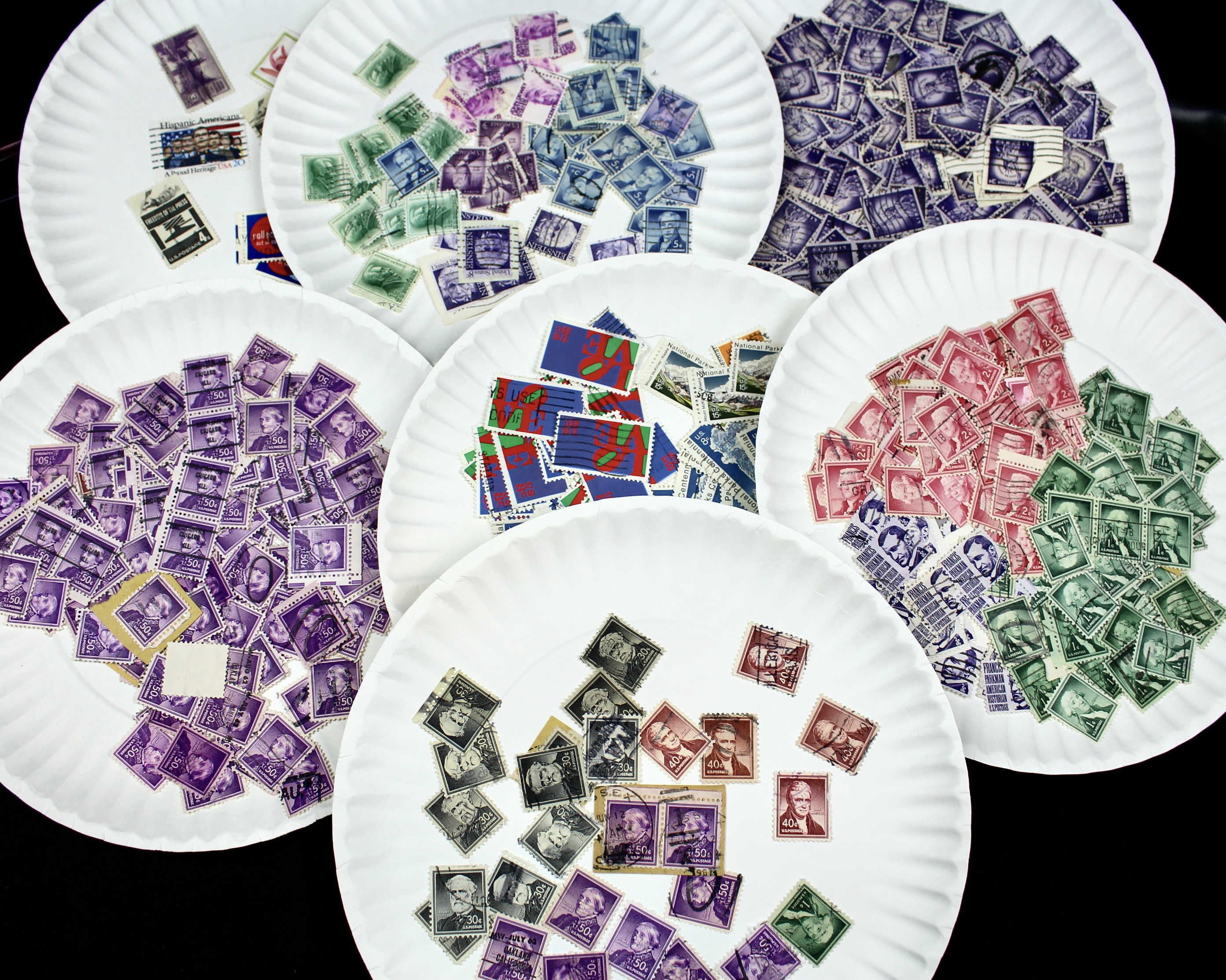 Large Collection of Used U.S. Postage Stamps