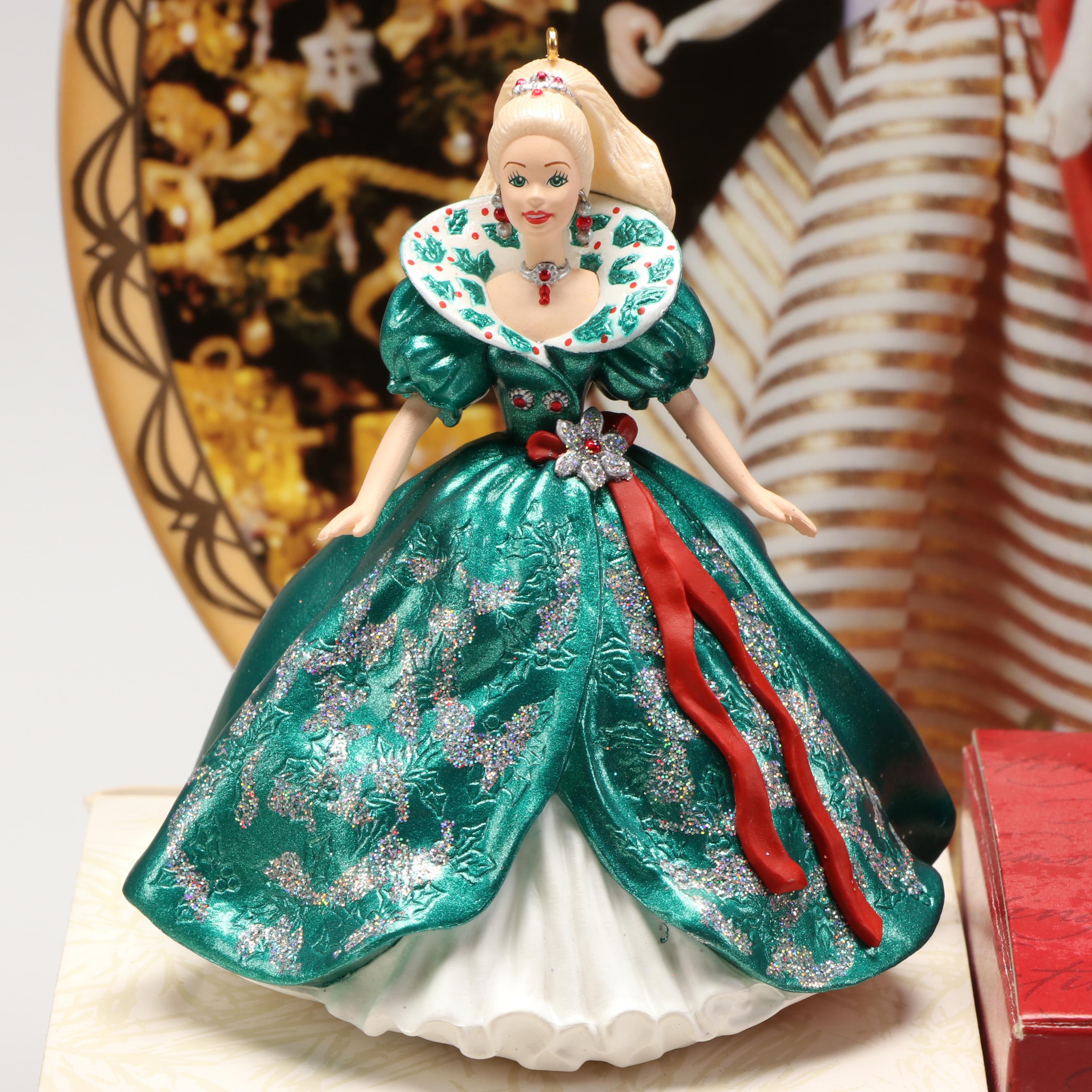 Hallmark "Holiday Barbie" Ornaments with "Holiday Dance 1965" Collector Plate