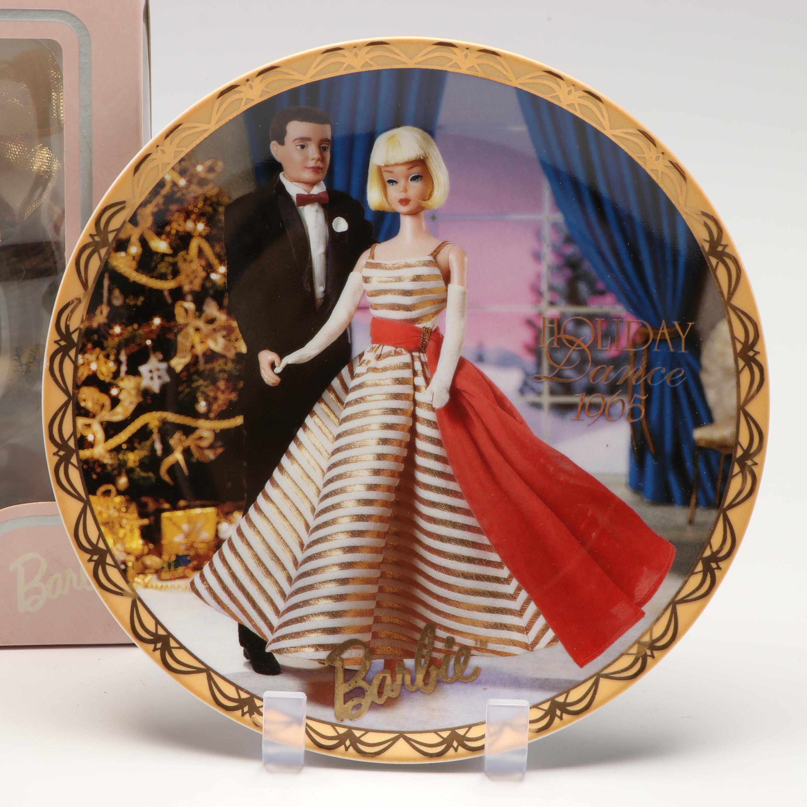 Hallmark "Holiday Barbie" Ornaments with "Holiday Dance 1965" Collector Plate