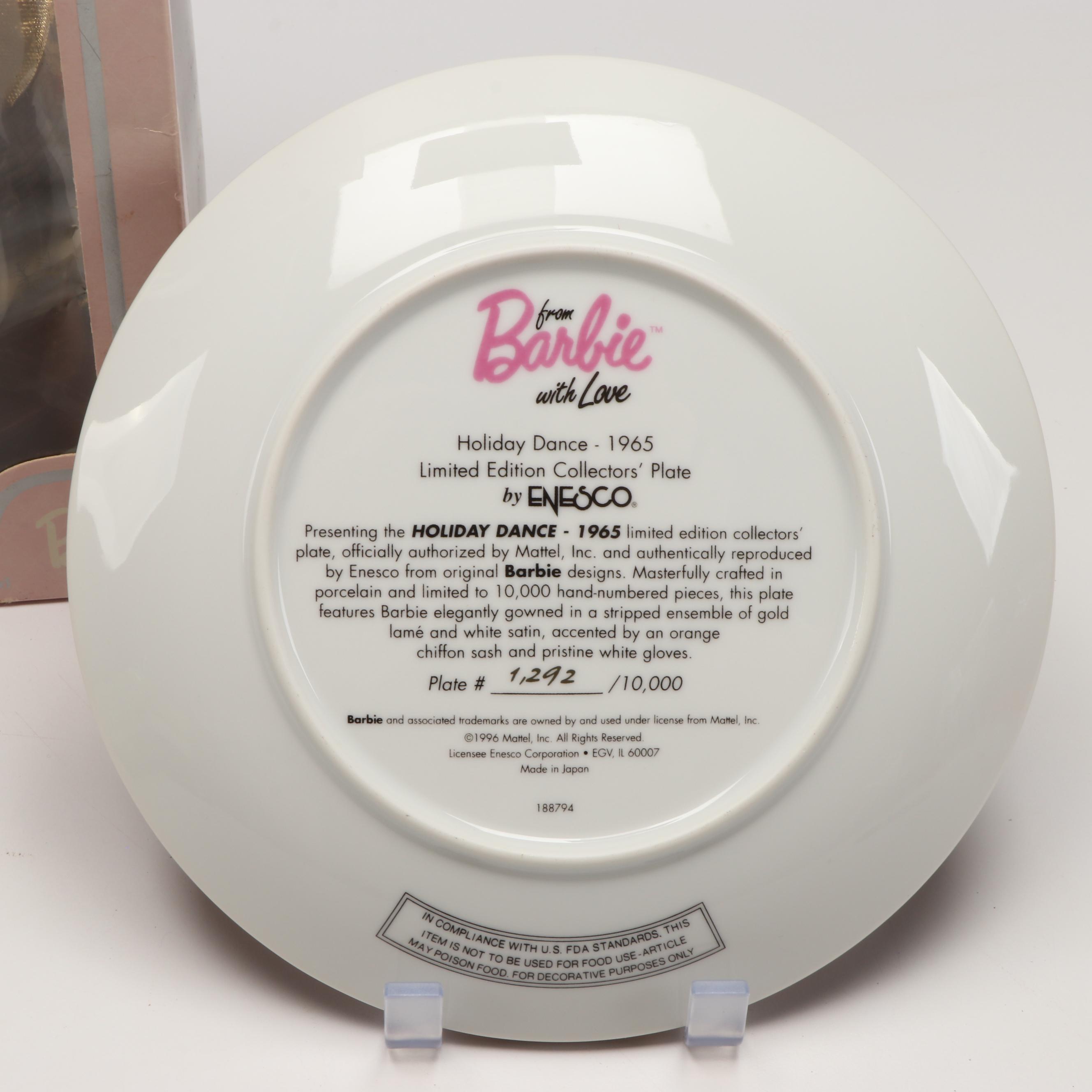 Hallmark "Holiday Barbie" Ornaments with "Holiday Dance 1965" Collector Plate