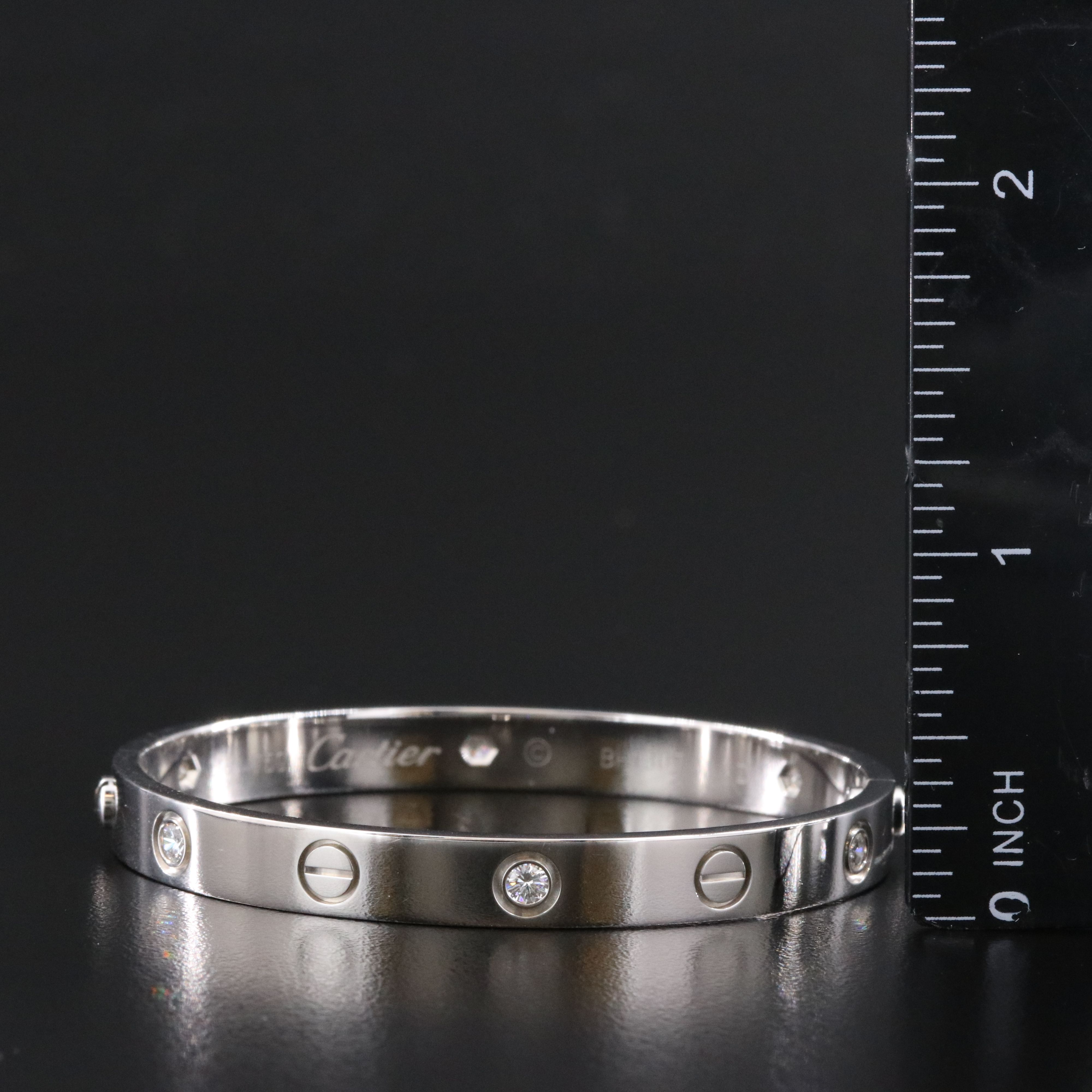 Cartier LOVE 18K 0.54 CTW Six Diamond Bracelet