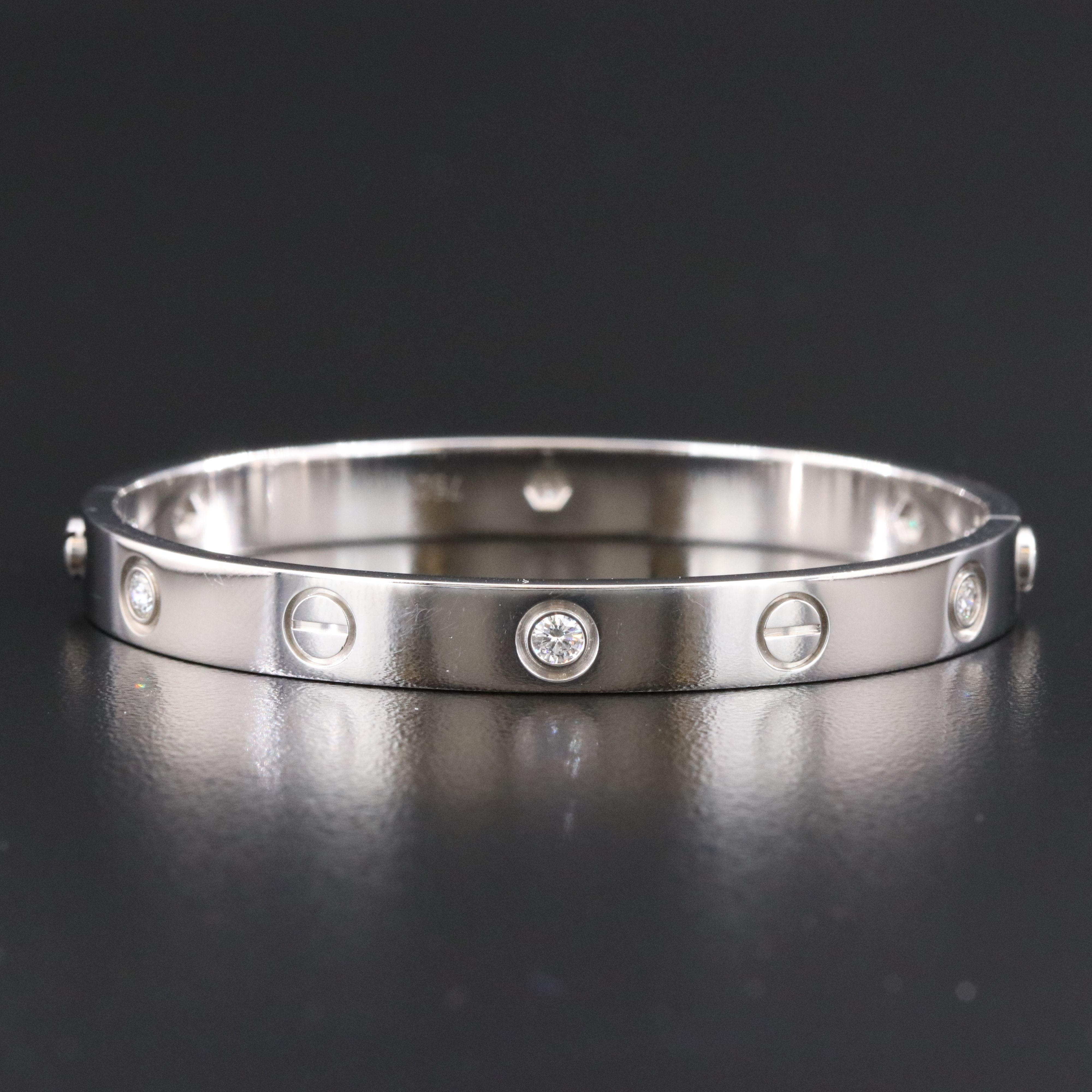 Cartier LOVE 18K 0.54 CTW Six Diamond Bracelet