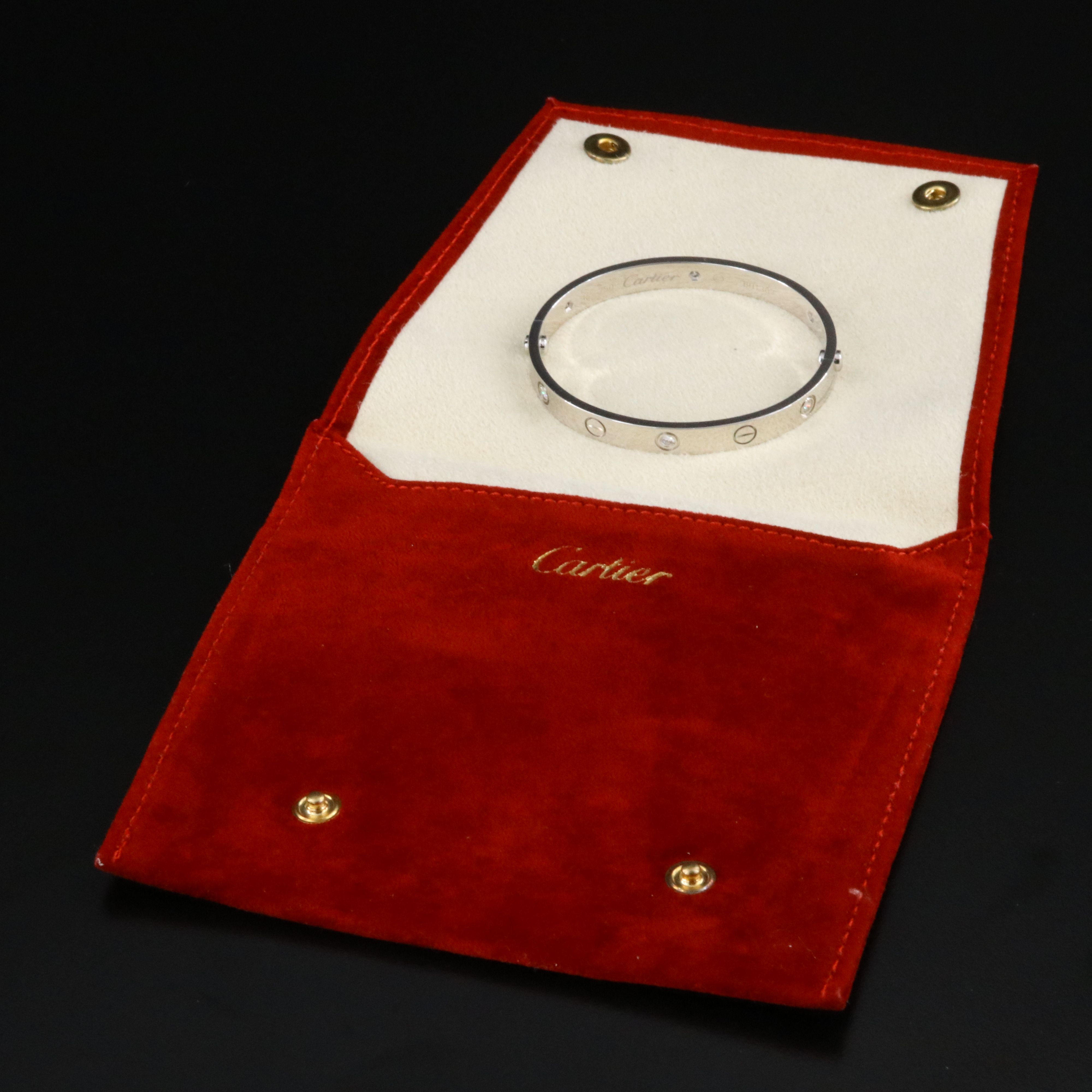 Cartier LOVE 18K 0.54 CTW Six Diamond Bracelet