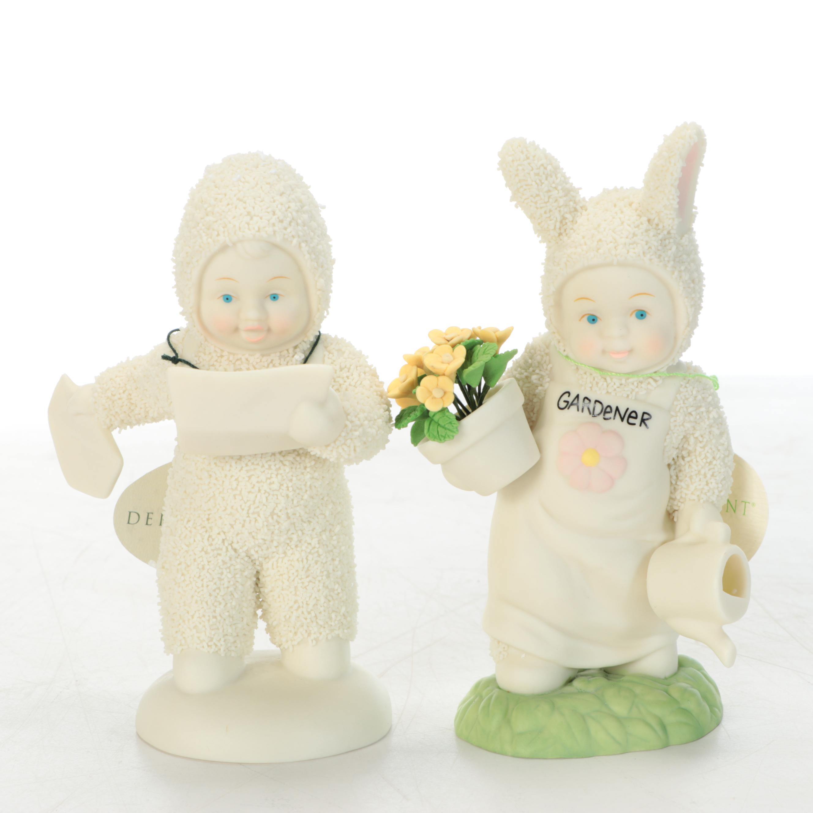 Department 56 "Snowbunnies" Bisque Porcelain Figurines