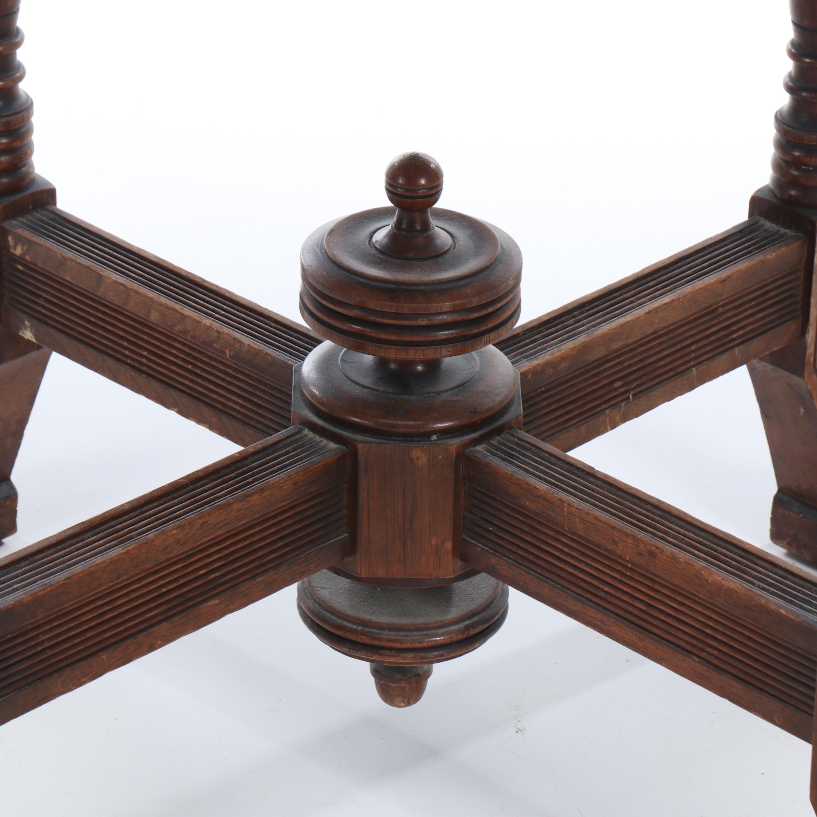 Victorian Burl Wood and Walnut Stand, 19th Century
