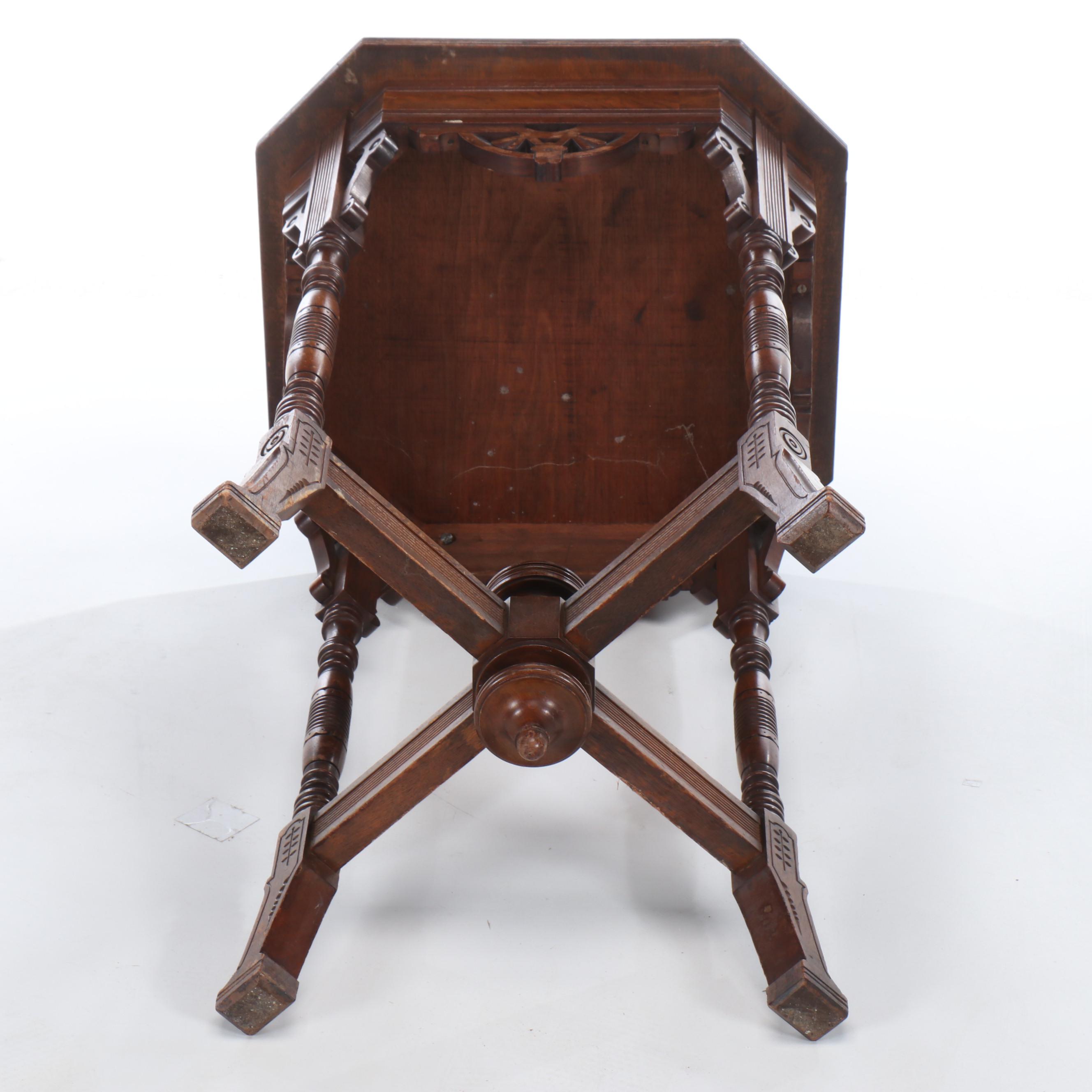 Victorian Burl Wood and Walnut Stand, 19th Century