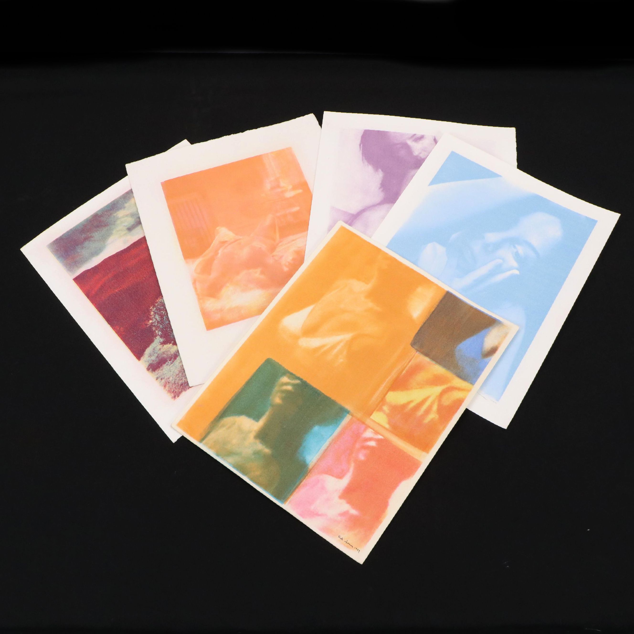 Ted Jones Figurative Gum Bichromatic Photographic Prints, Circa 1989