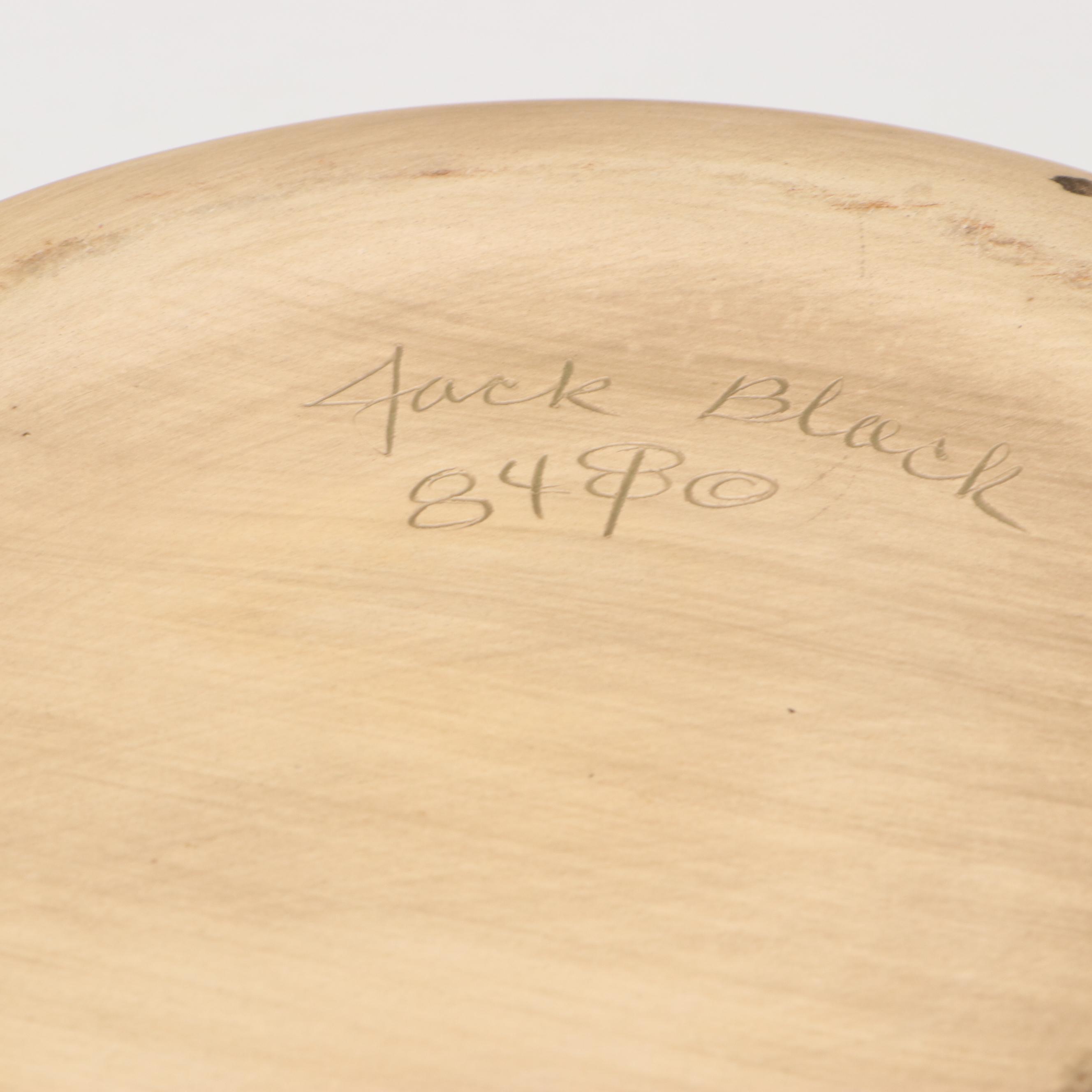 Jack Black Navajo Diné Ceramic Running Horses Low Relief Console Bowl, 1984